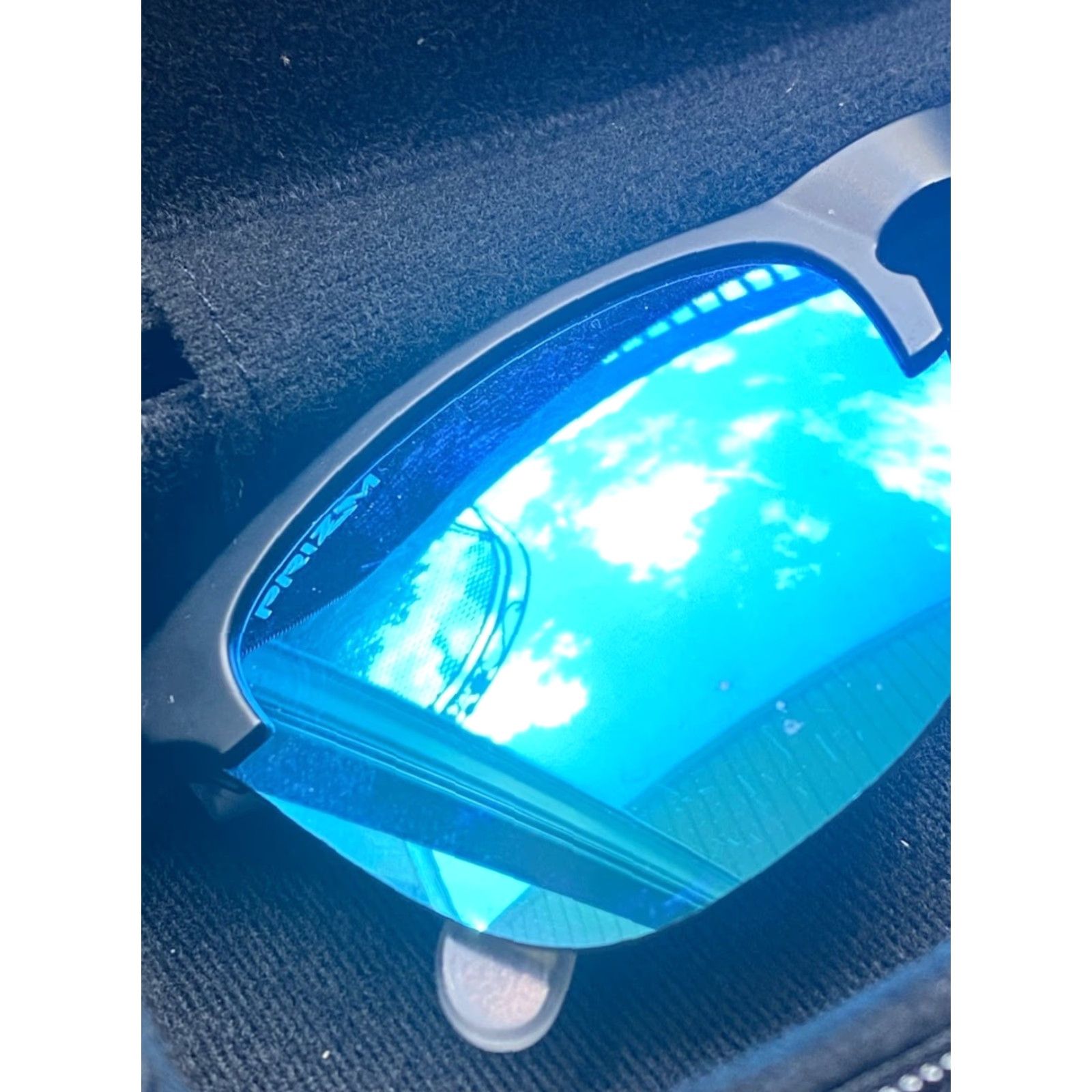 Oakley Oakley Frogskins Sunglasses Unisex Adults Clear/Black Frame Prizm Sapphire Blue Reflective Lenses Size ONE SIZE - 2 Thumbnail