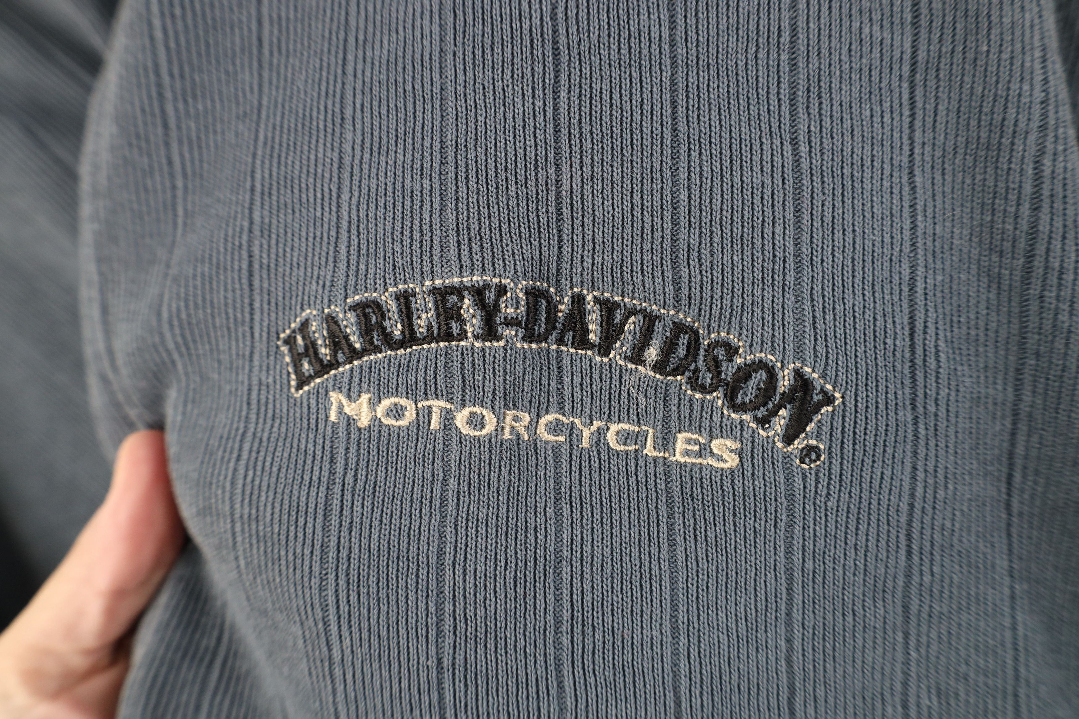 Harley Davidson Vintage 90s Harley Davidson Knit Long Sleeve Henley T-Shirt Size US XL / EU 56 / 4 - 4 Thumbnail