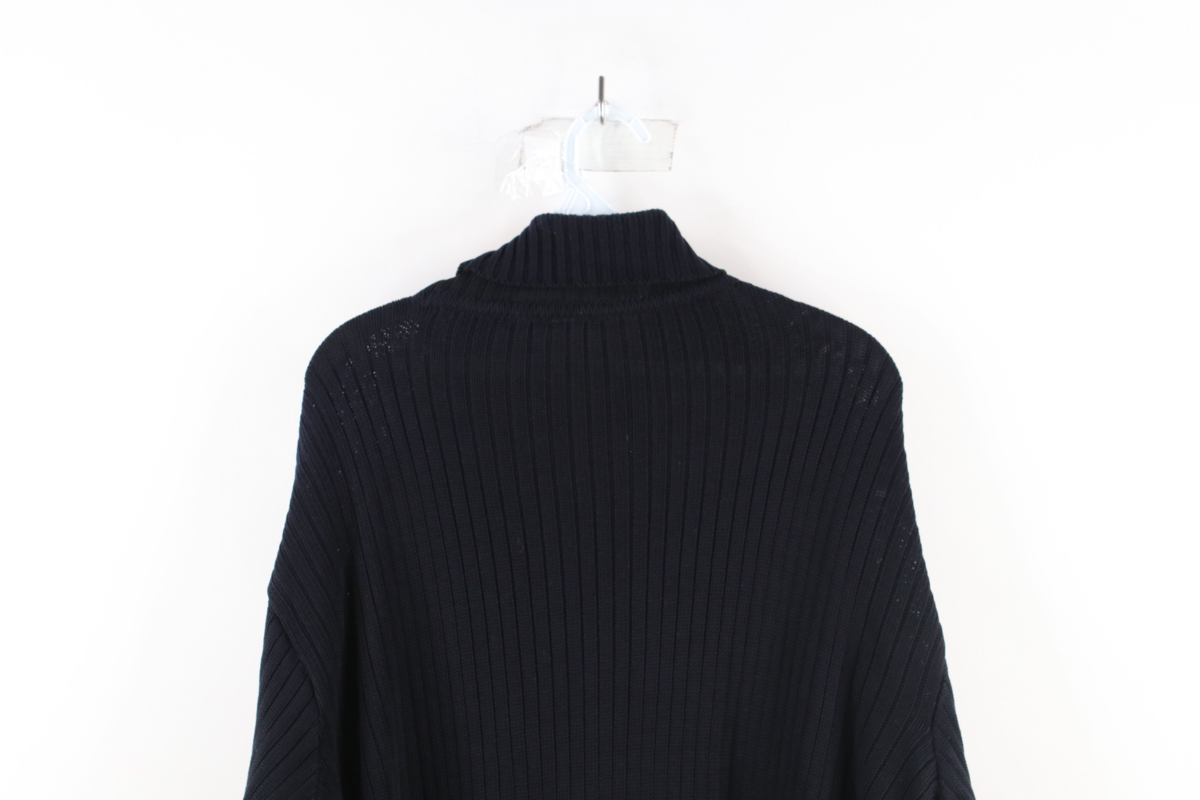 Vintage Vintage 90s Streetwear Ribbed Knit Turtleneck Sweater Black Size US L / EU 52-54 / 3 - 6 Thumbnail