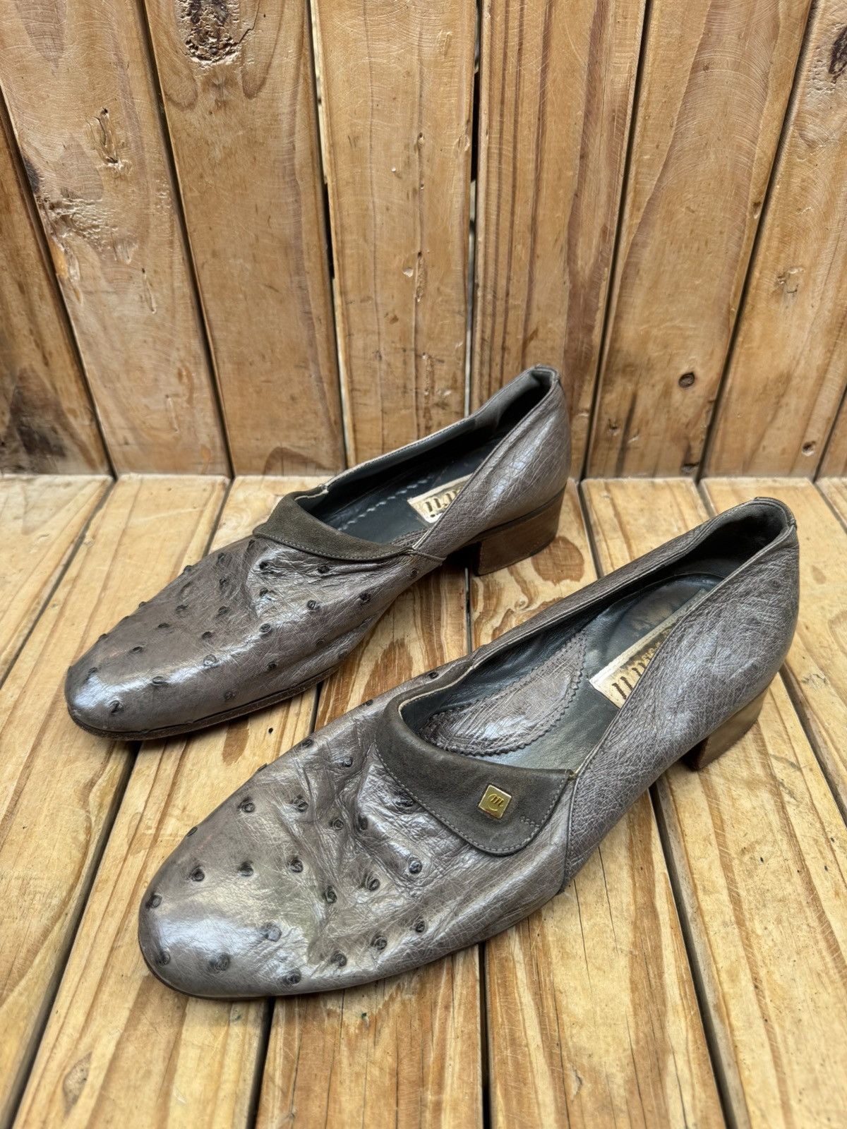 Mauri Vintage Mauri ostrich skin Men’s leather dress shoes UK 9.5M Size US 10 / EU 43 - 15 Thumbnail