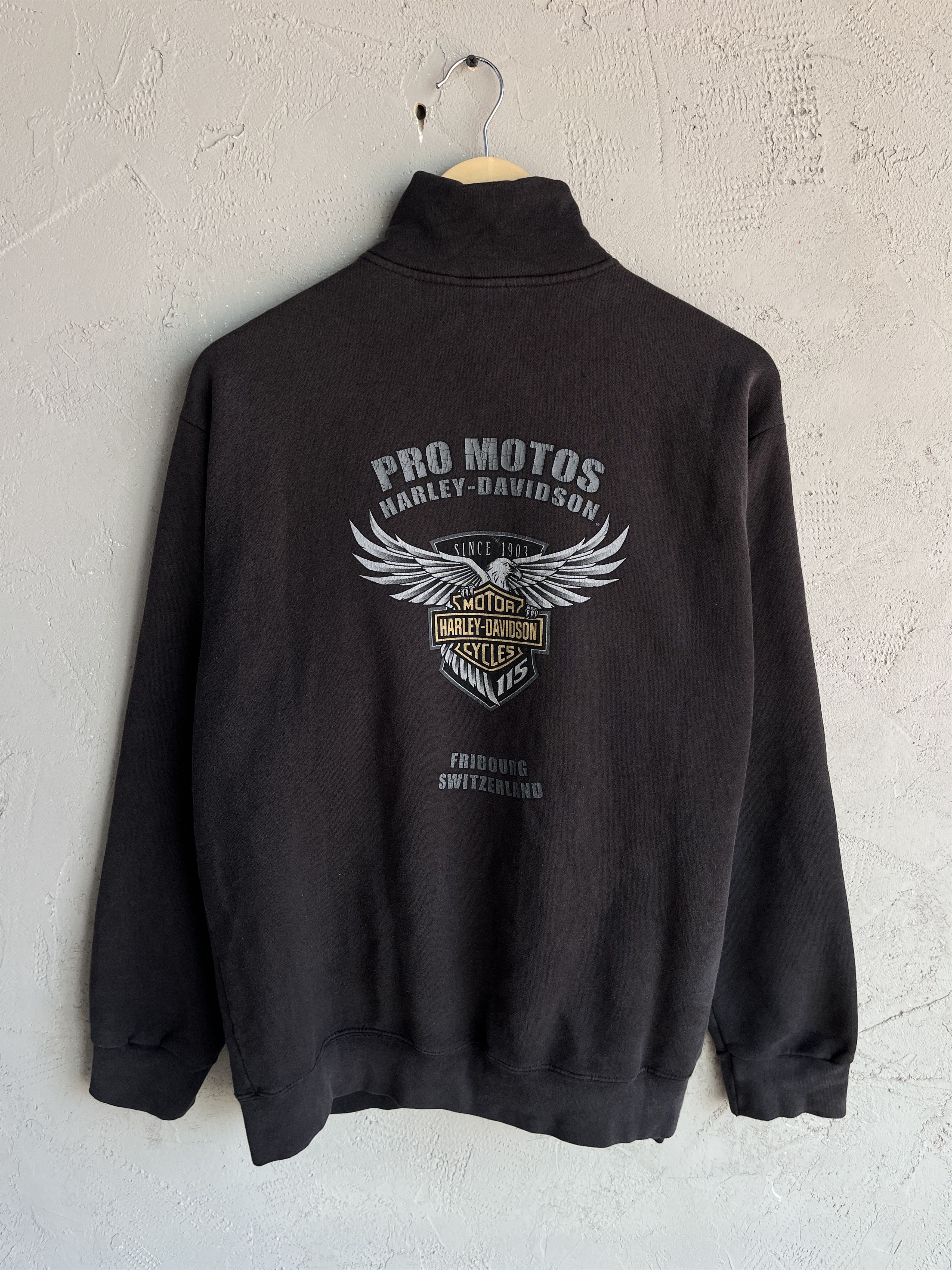 Harley Davidson Vintage Y2K Harley Davidson Faded Eagle Flames Zip Up Size US M / EU 48-50 / 2 - 5 Thumbnail
