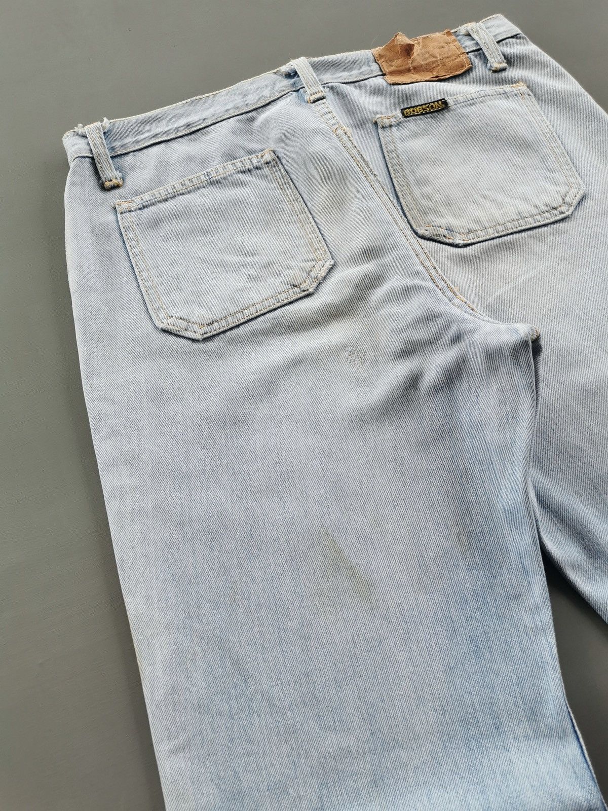 Le Grande Bleu (L.G.B.) Vintage Bobson Flared Bell Bottom Patch Pockets Jeans Size US 31 - 10 Thumbnail