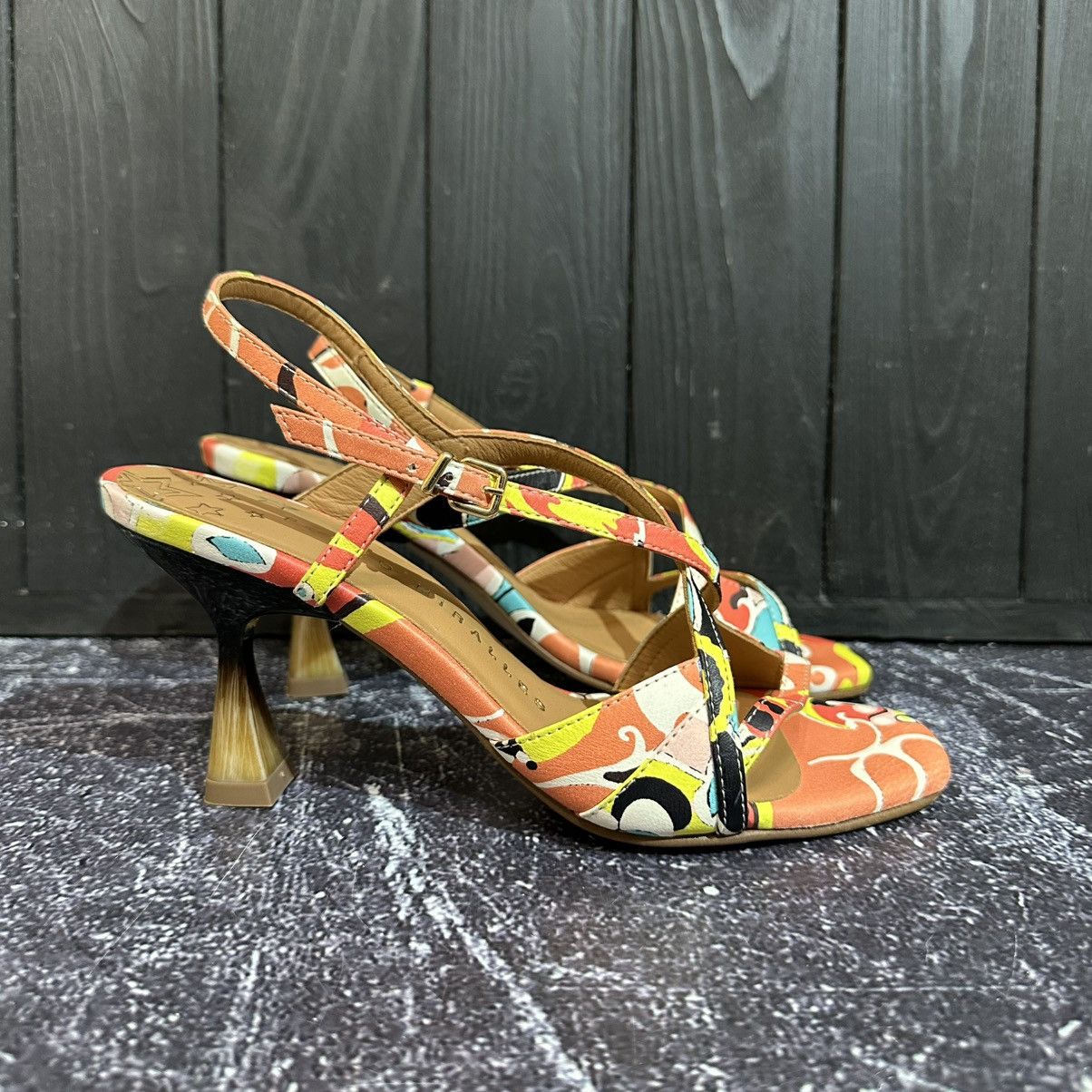 Japanese Brand Pedro Miralles Multi Floral Leather Heels Size 38 LV Style Size US 8 / IT 38 - 1 Thumbnail