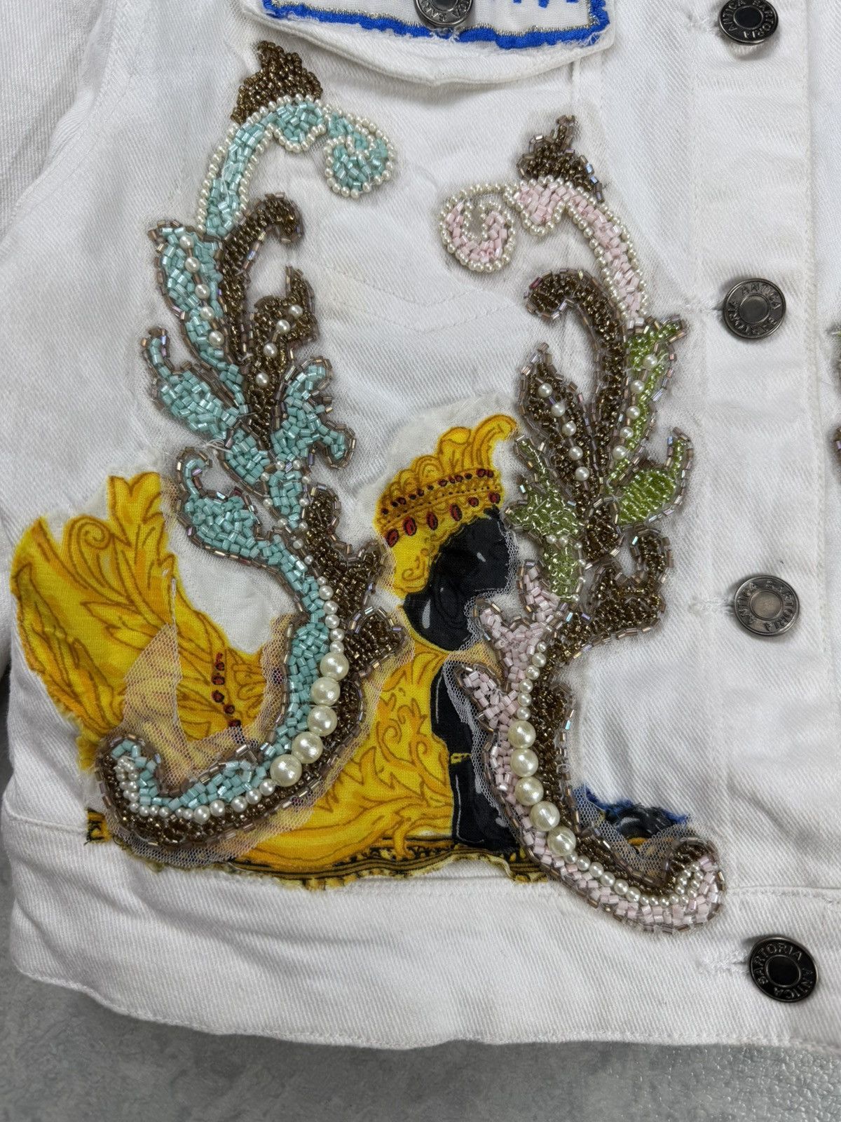 Other Antica Sartoria Capri White Denim Jacket Size XS Size XS / US 0-2 / IT 36-38 - 3 Thumbnail