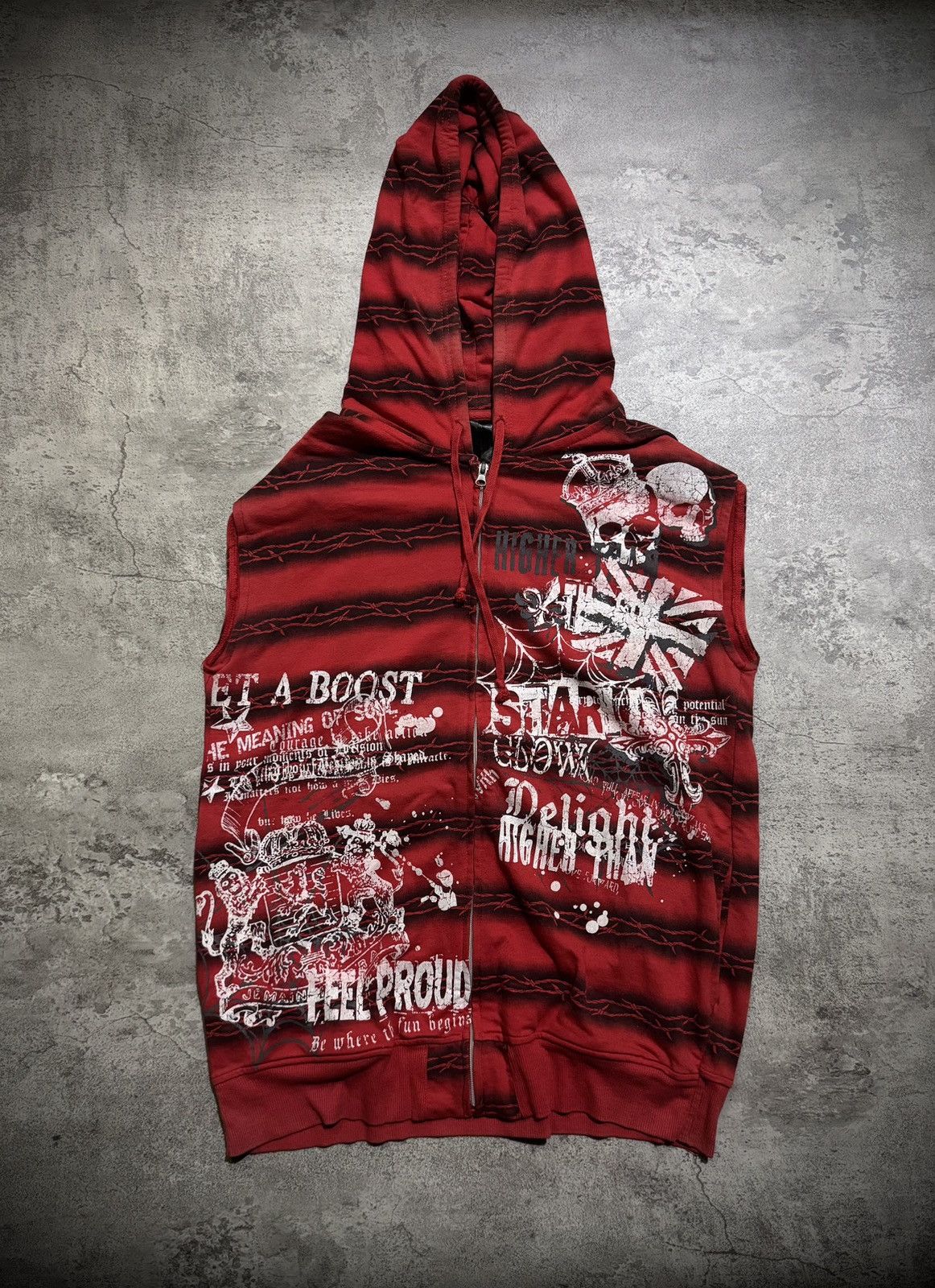 Y2k Skull Ifsixwasnine poem vest hooded