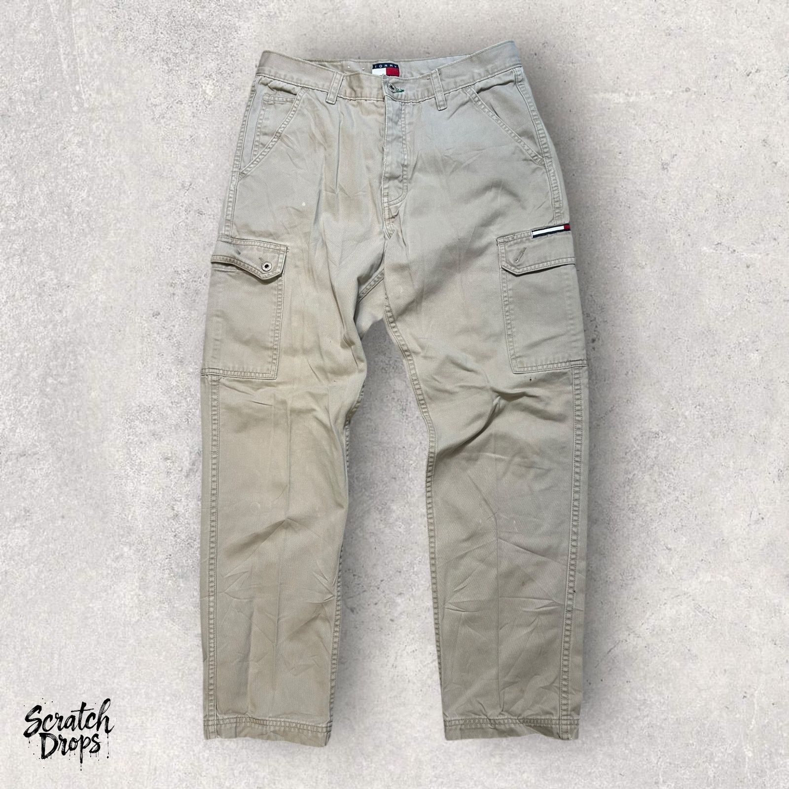 Tommy Hilfiger Tommy Hilfiger Women's Vintage Y2K Cargo Jeans Size 7 Beige Size 29" - 1 Thumbnail