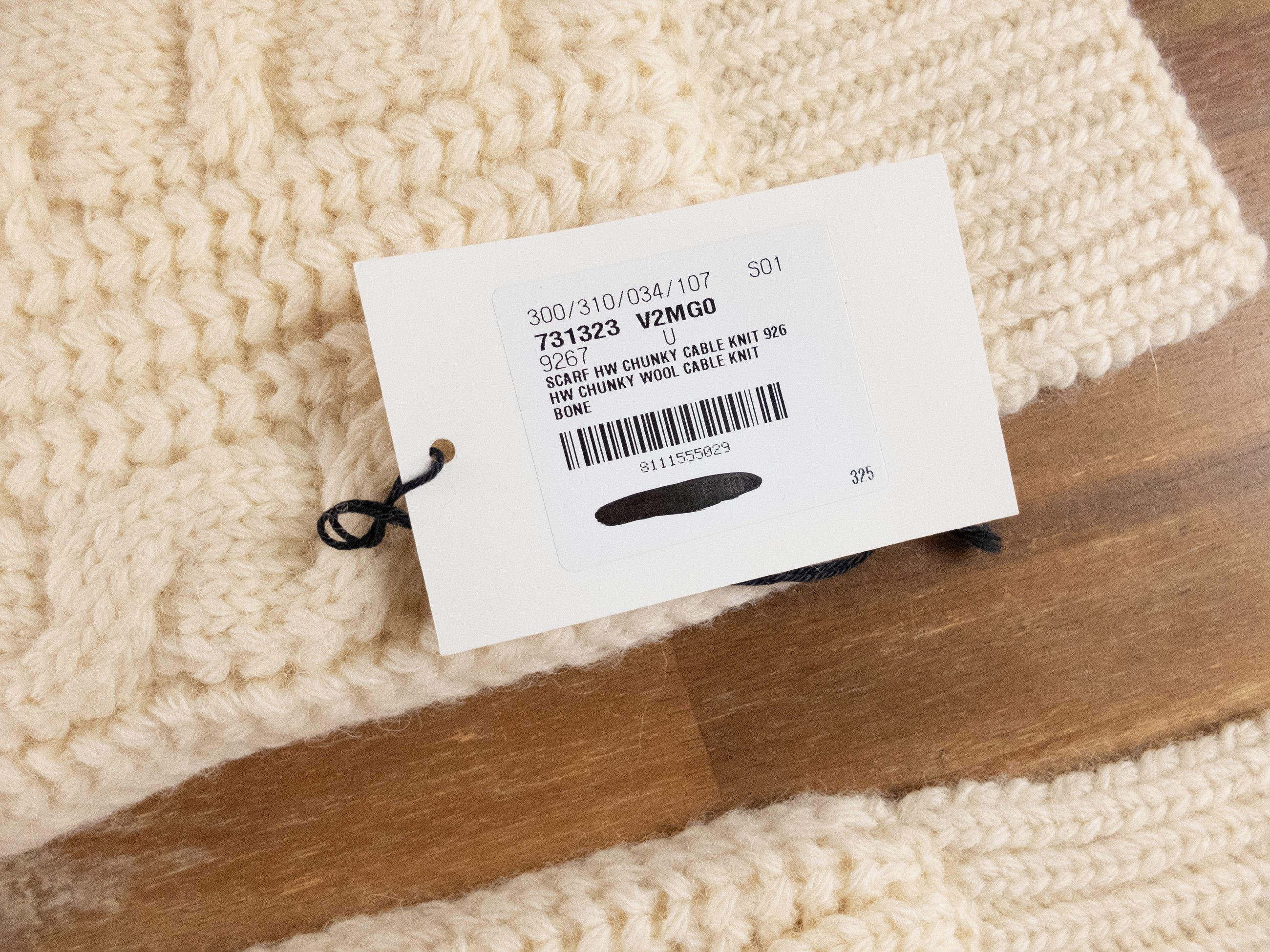 Bottega Veneta BOTTEGA VENETA bone white / ecru chunky wool scarf q Size ONE SIZE - 3 Thumbnail