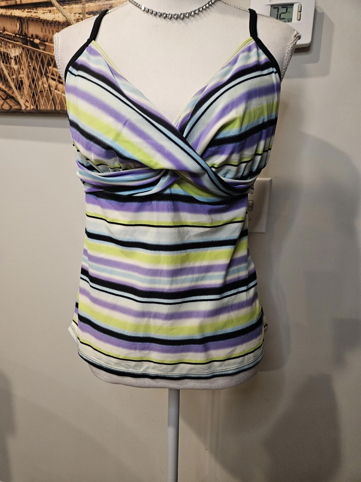 Designer Beach Native Striped Swim Suit with Adjustable Straps Size ONE SIZE - 1 Thumbnail