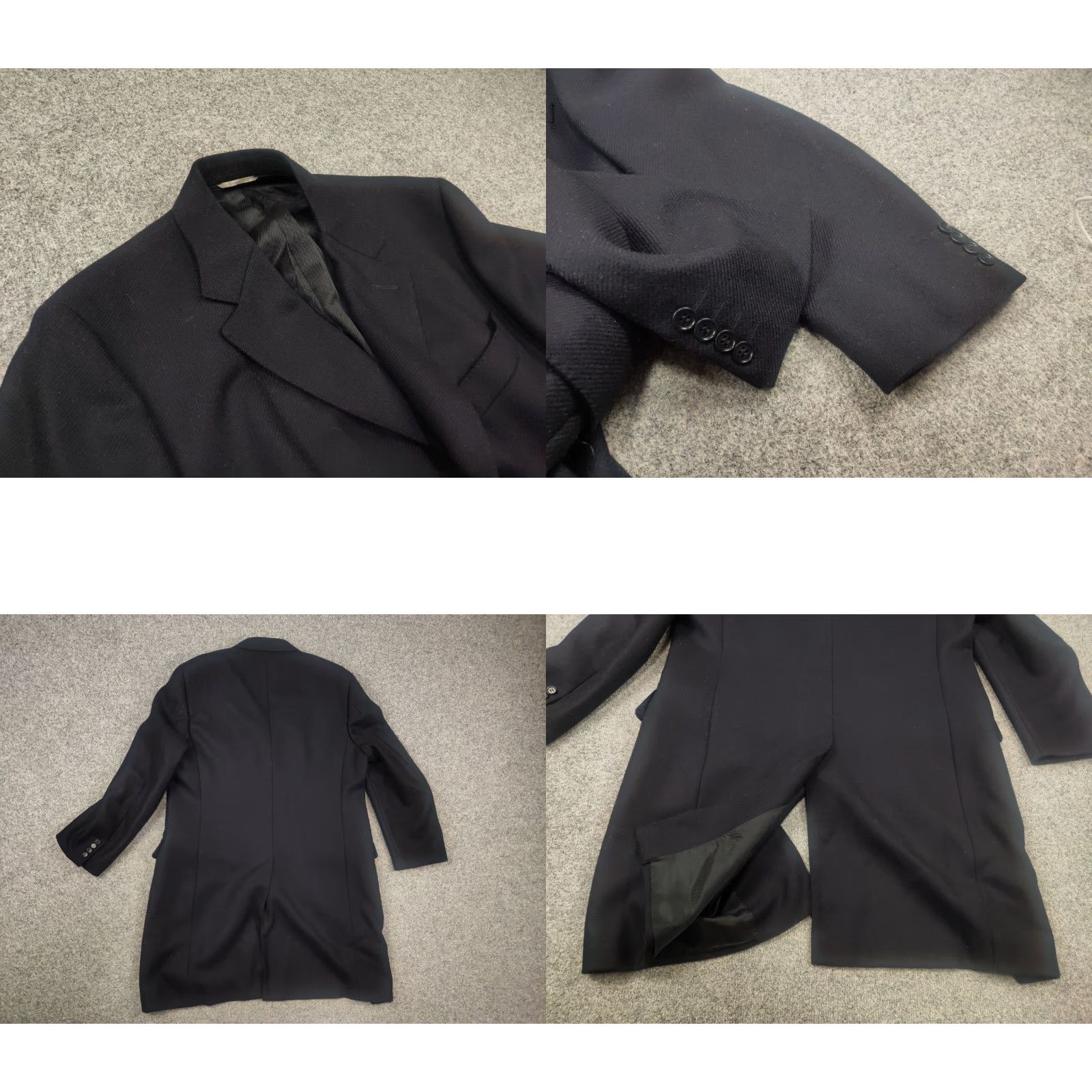 Canali Canali Italy Design 57110 Navy Wool Overcoat Mens XL Blue Wool Jacket Three Buttons Size US XL / EU 56 / 4 - 8 Thumbnail