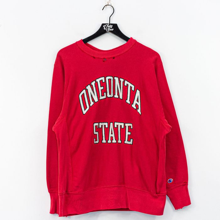 Vintage Champion Reverse Weave Warm Up Oneonta State Sweatshirt | Grailed