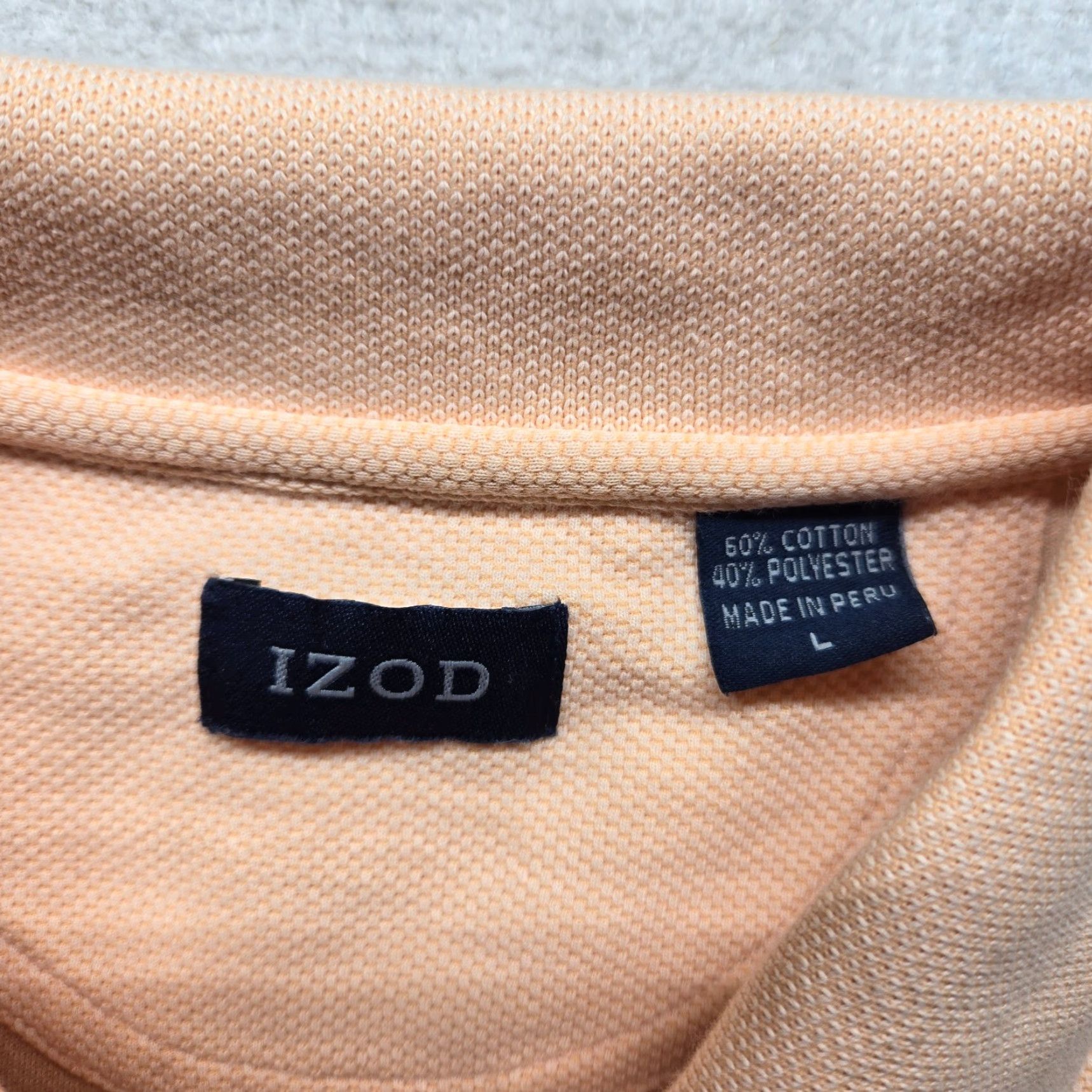 Izod VINTAGE IZOD Polo Shirt Short Sleeve Adult Men's Large Pink Casual All Seasons Size US L / EU 52-54 / 3 - 3 Thumbnail