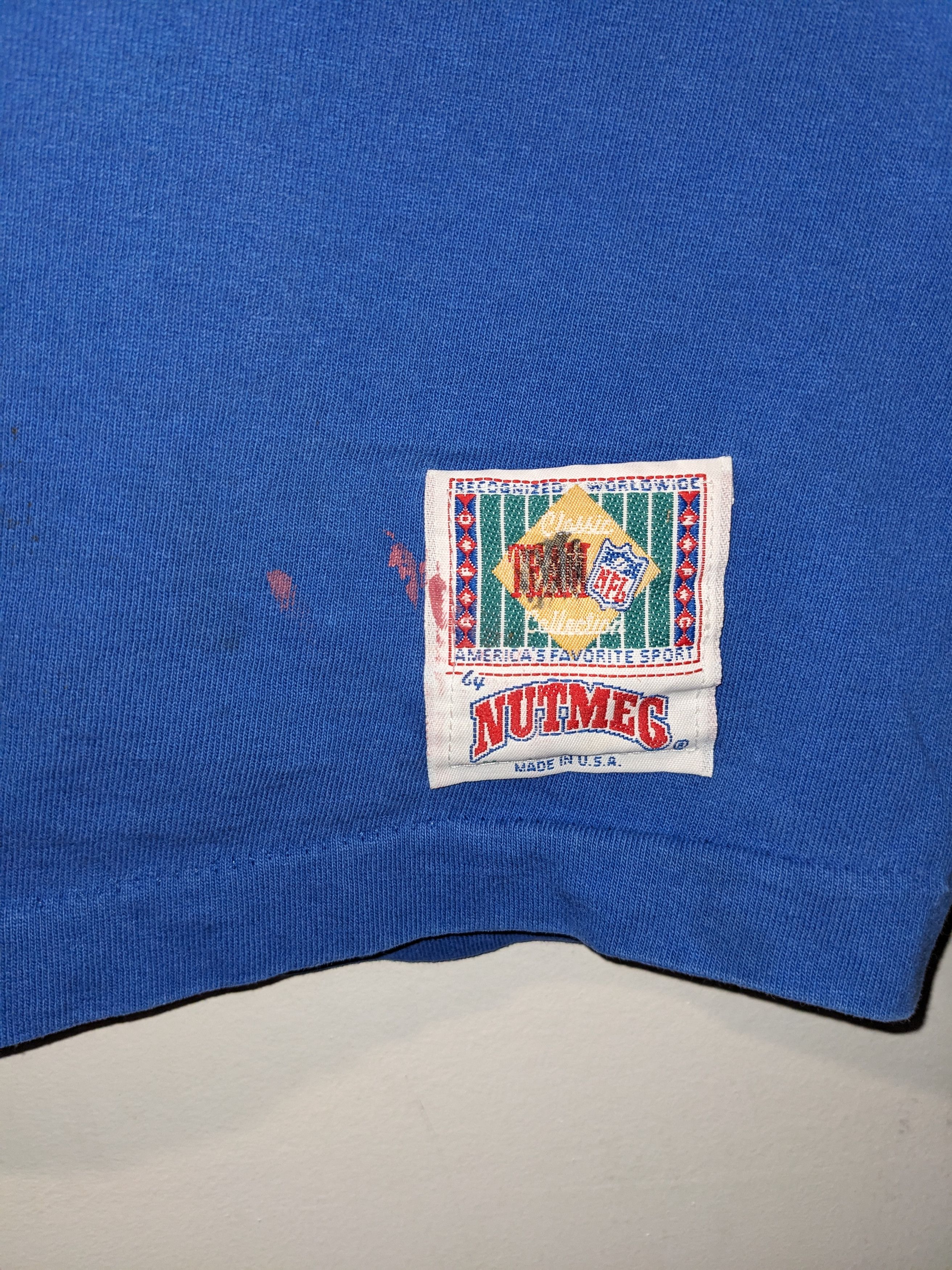 NFL × Nutmeg × Vintage Vintage 1993 New York Giants NFL Football Nutmeg T-Shirt Size US L / EU 52-54 / 3 - 3 Thumbnail