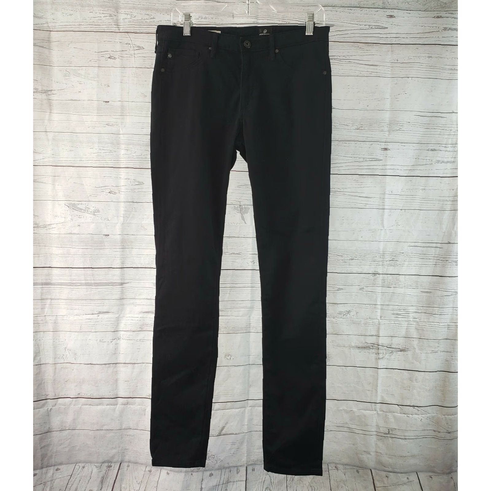 Vintage Adriano Goldschmied Womens Leggings The Middi Mid Rise Sz 29 Solid Black Size 29" - 2 Thumbnail