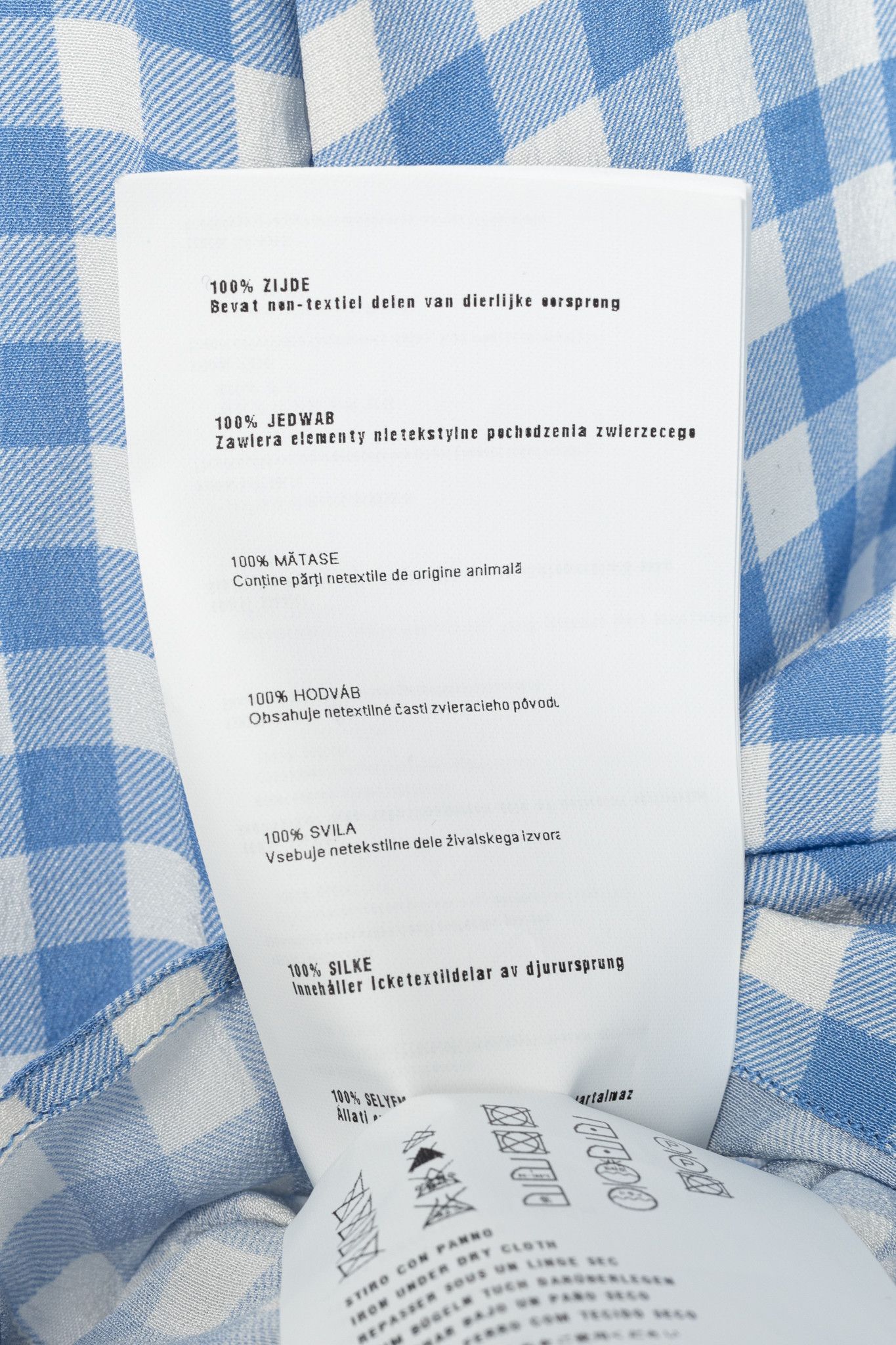 Prada Prada AW13 Blue Gingham Silk Crepe Blouse Size S / US 4 / IT 40 - 14 Thumbnail