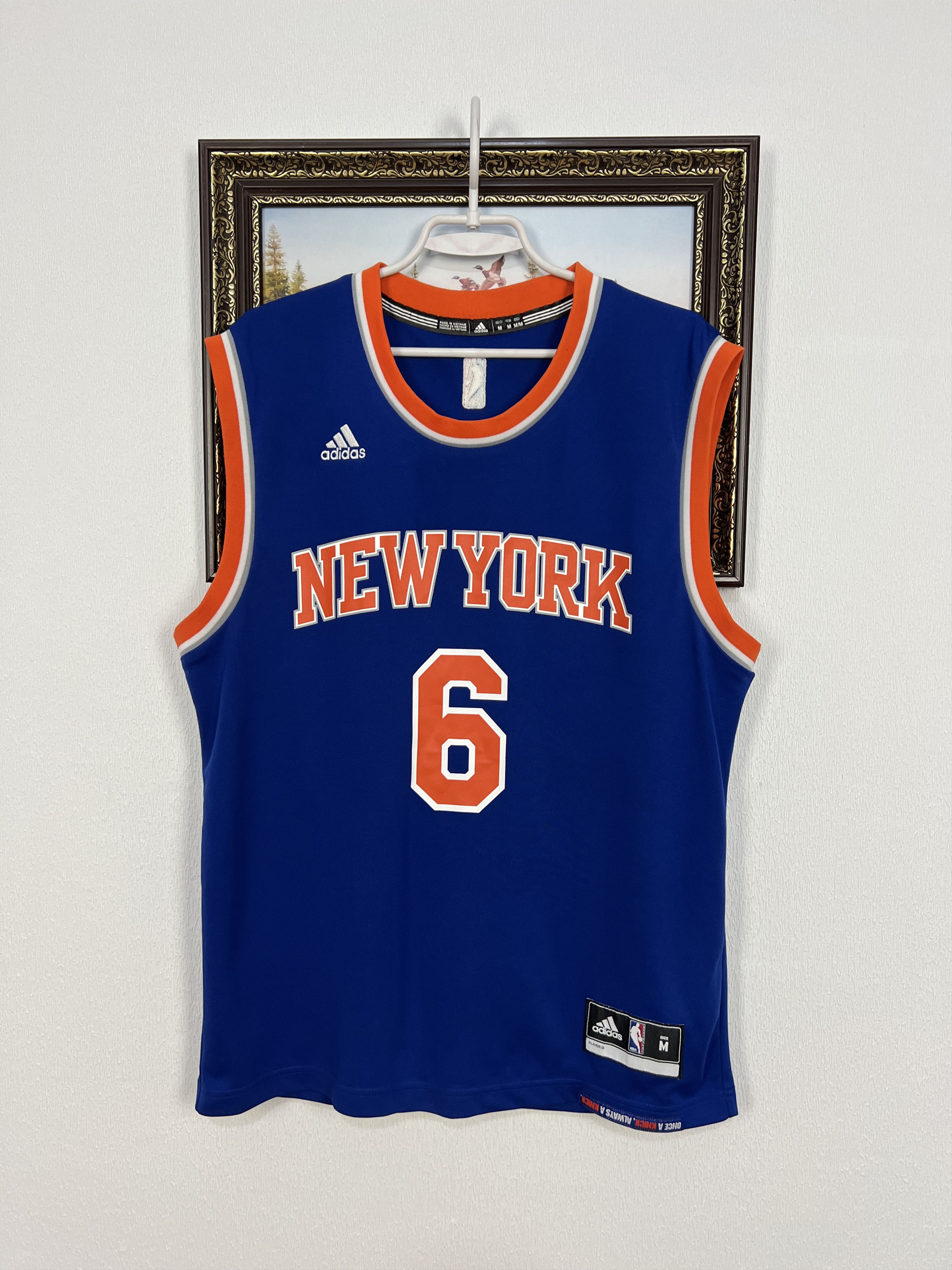 Vintage Adidas New York Knicks #6 Porzingis NBA Blue Jersey