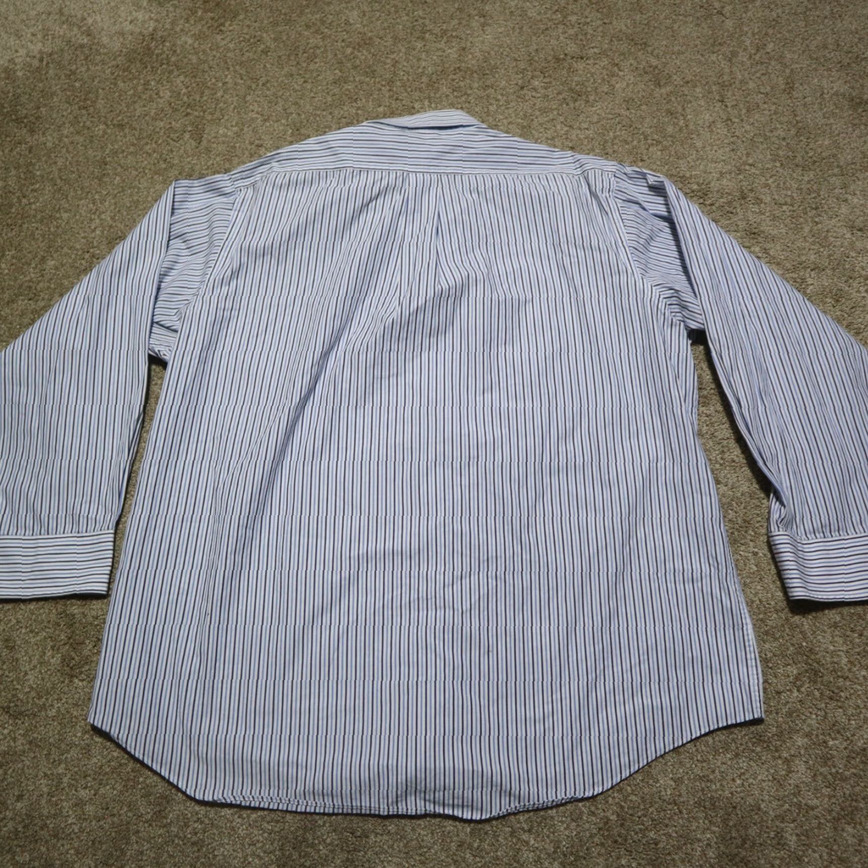 Chaps Chaps Shirt Button-Down Blue Stripes Classic Fit Long Sleeve Men's 17.5 34 / 35 Size US XXL / EU 58 / 5 - 8 Thumbnail
