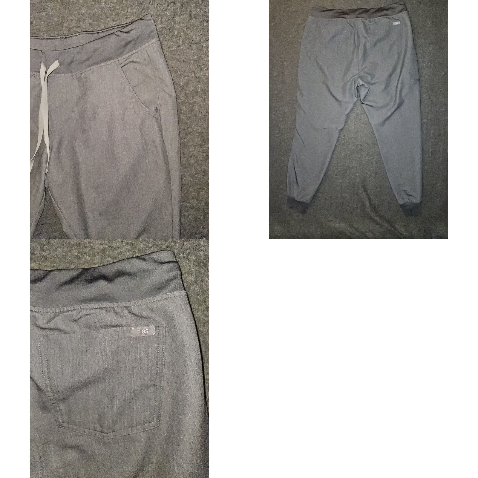 Vintage FIGS Technical Collection Joggers L Gray Unisex Adult Large Quilted Zip Pocket Pockets Solid Nurse Doctor Medical Size US 33 - 8 Thumbnail
