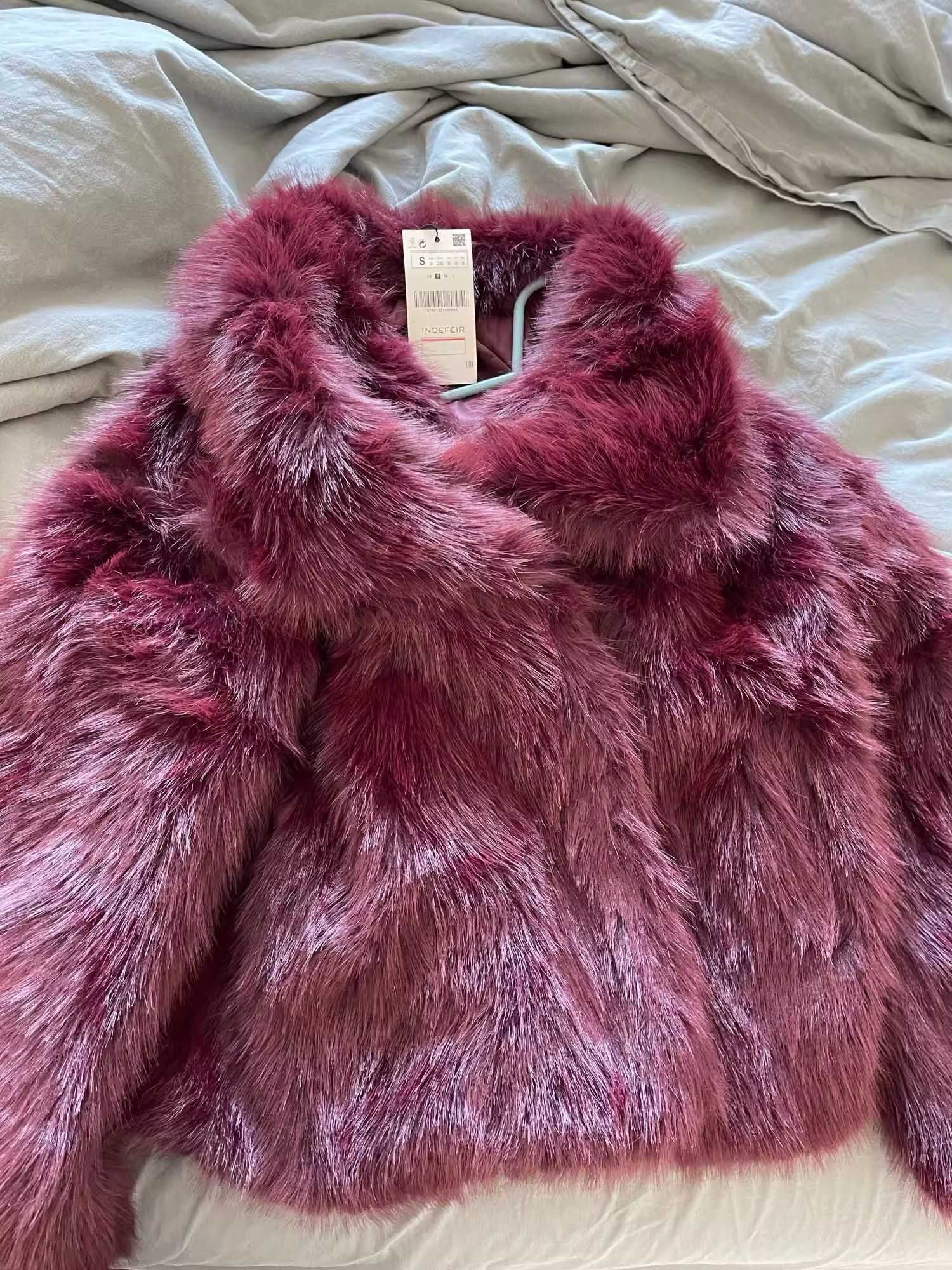 Other Loose Stand Collar Long Sleeve Faux Fur Jacket Size S / US 4 / IT 40 - 4 Thumbnail