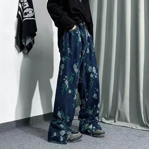Jean Vibe design sense full printed jacquard jeans handsome Size US 32 / EU 48 - 6 Thumbnail