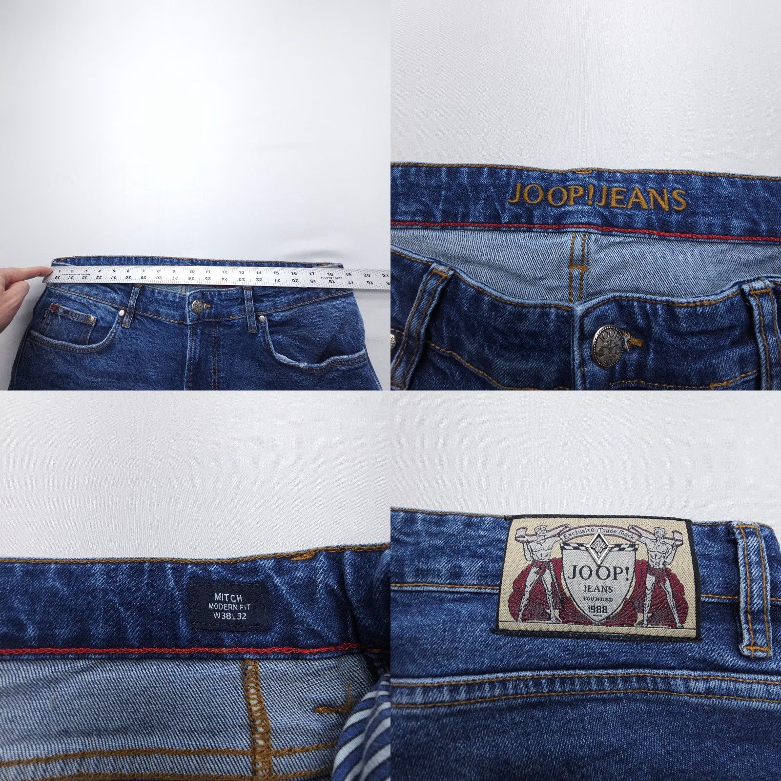 Vintage VINTAGE Joop! Mitch Slim Straight Jeans Mens 38 x 32 Dark Wash Y2K Blue Stretch Modern Size US 38 / EU 54 - 8 Thumbnail