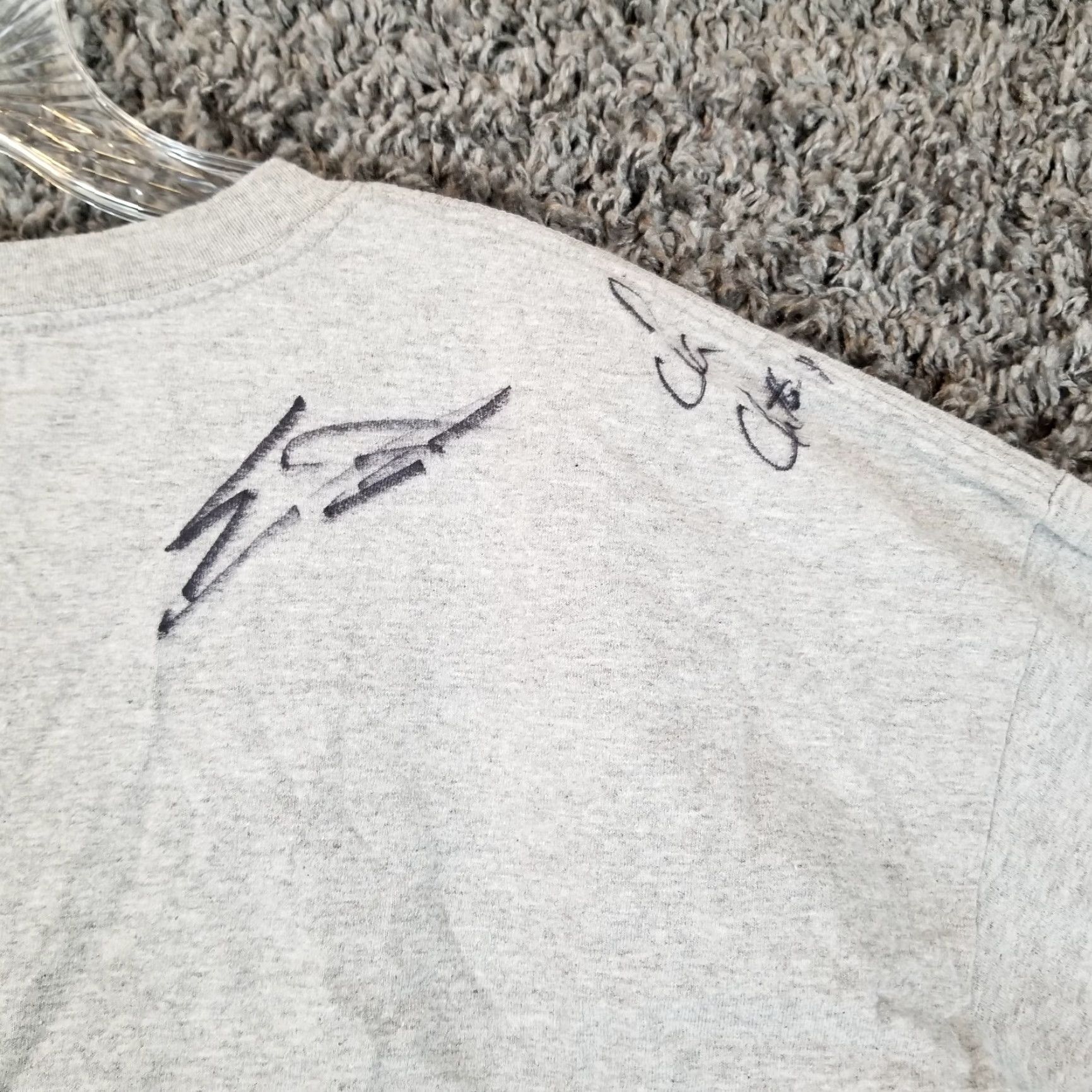 Vintage Fahrenheit Utah Jazz T-Shirt Mens Short Sleeve Gray Signed 2X Sizes Regular Jazz 2XL Mens Size US XXL / EU 58 / 5 - 7 Thumbnail