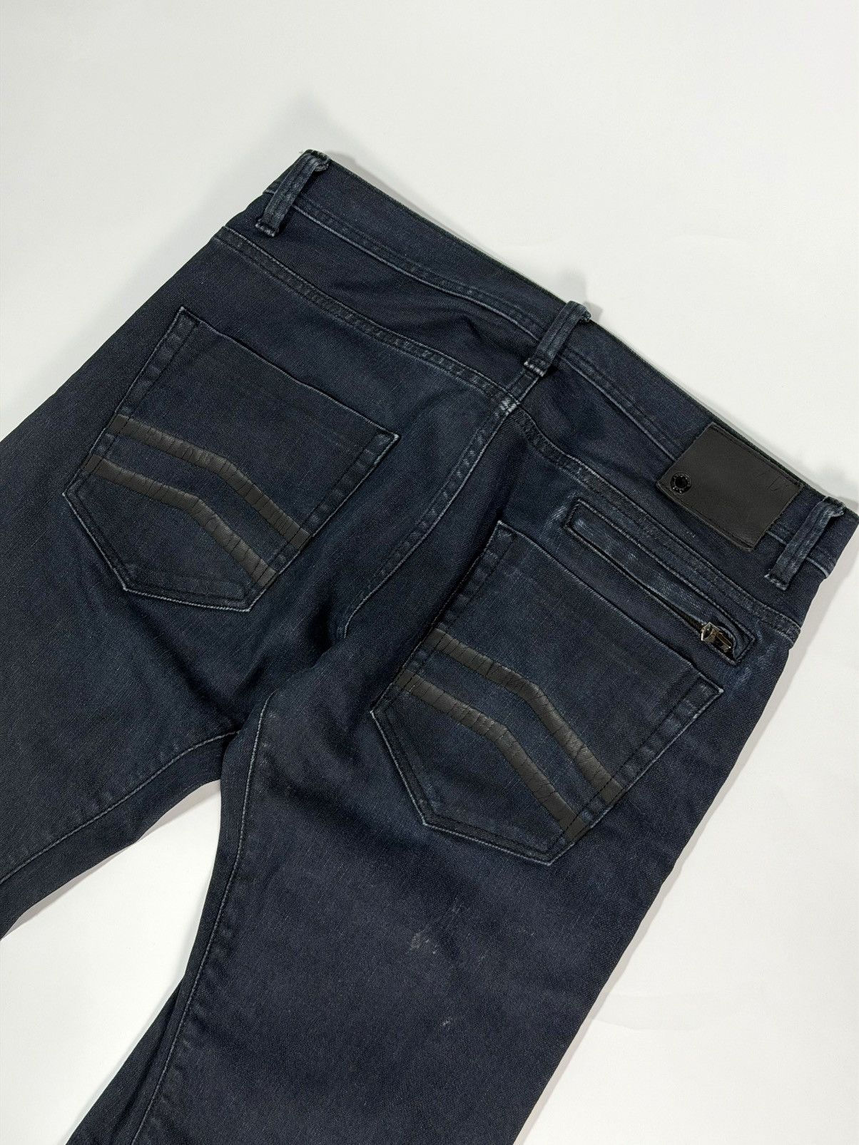Armani Exchange Armani Painted Moto Style Denim Size US 33 - 5 Thumbnail