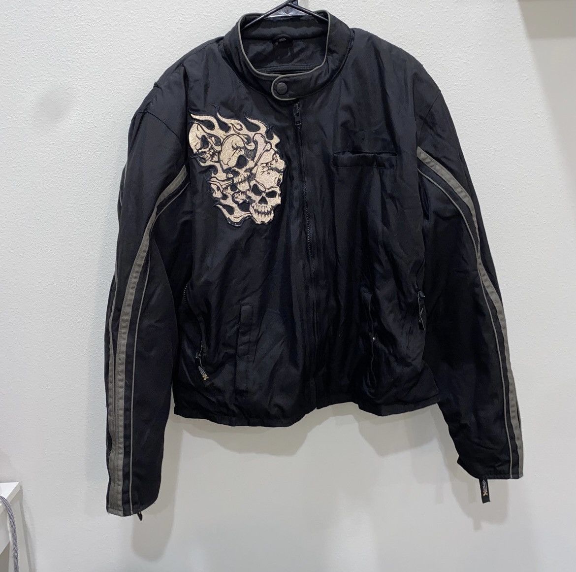 Xelement Y2K Grunge Reflective Skulls Motorcycle Xelement Jacket Size US XL / EU 56 / 4 - 2 Thumbnail