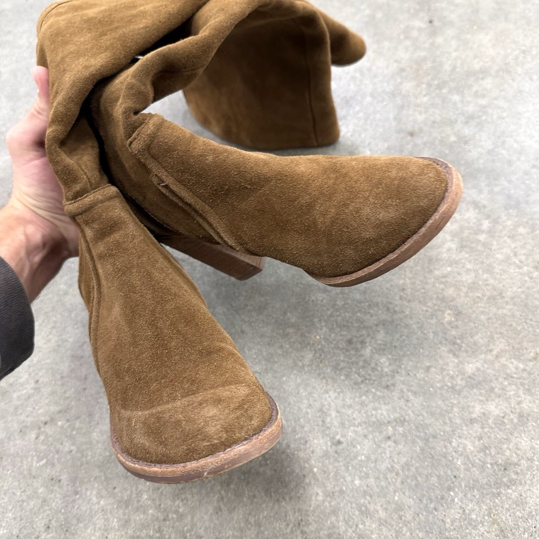 Vince Camuto Vince Camuto Melaya Brown Over-the-knee Suede Leather Boots Womens Size 7.5M - Leather Insole Outsole Lining Riding Boot Size US 8 / IT 38 - 3 Thumbnail