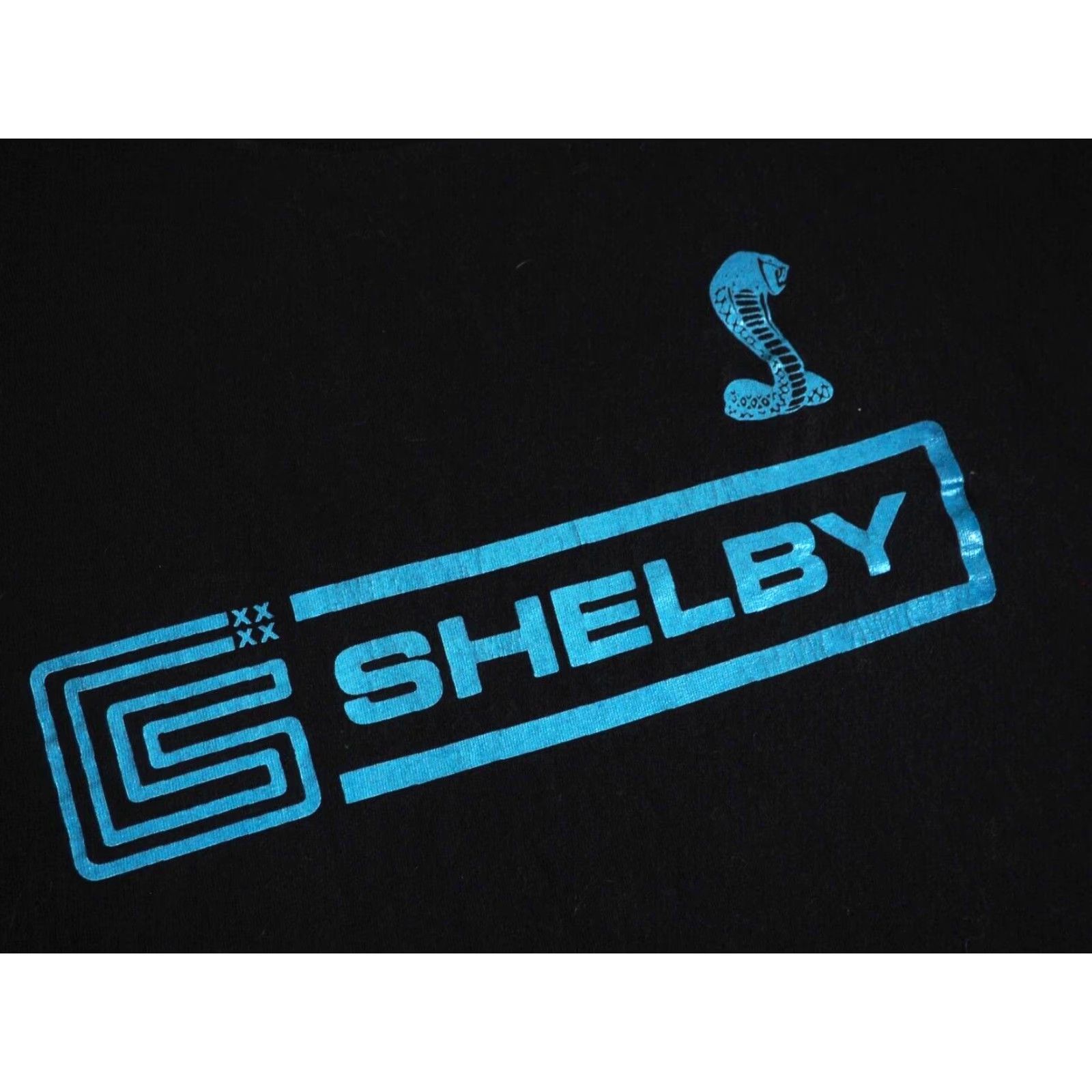 Ford VTG 80s 90s Signal FORD SHELBY Cobra Car Promo Tee T-Shirt Blue Black USA Mens M Size US M / EU 48-50 / 2 - 5 Thumbnail