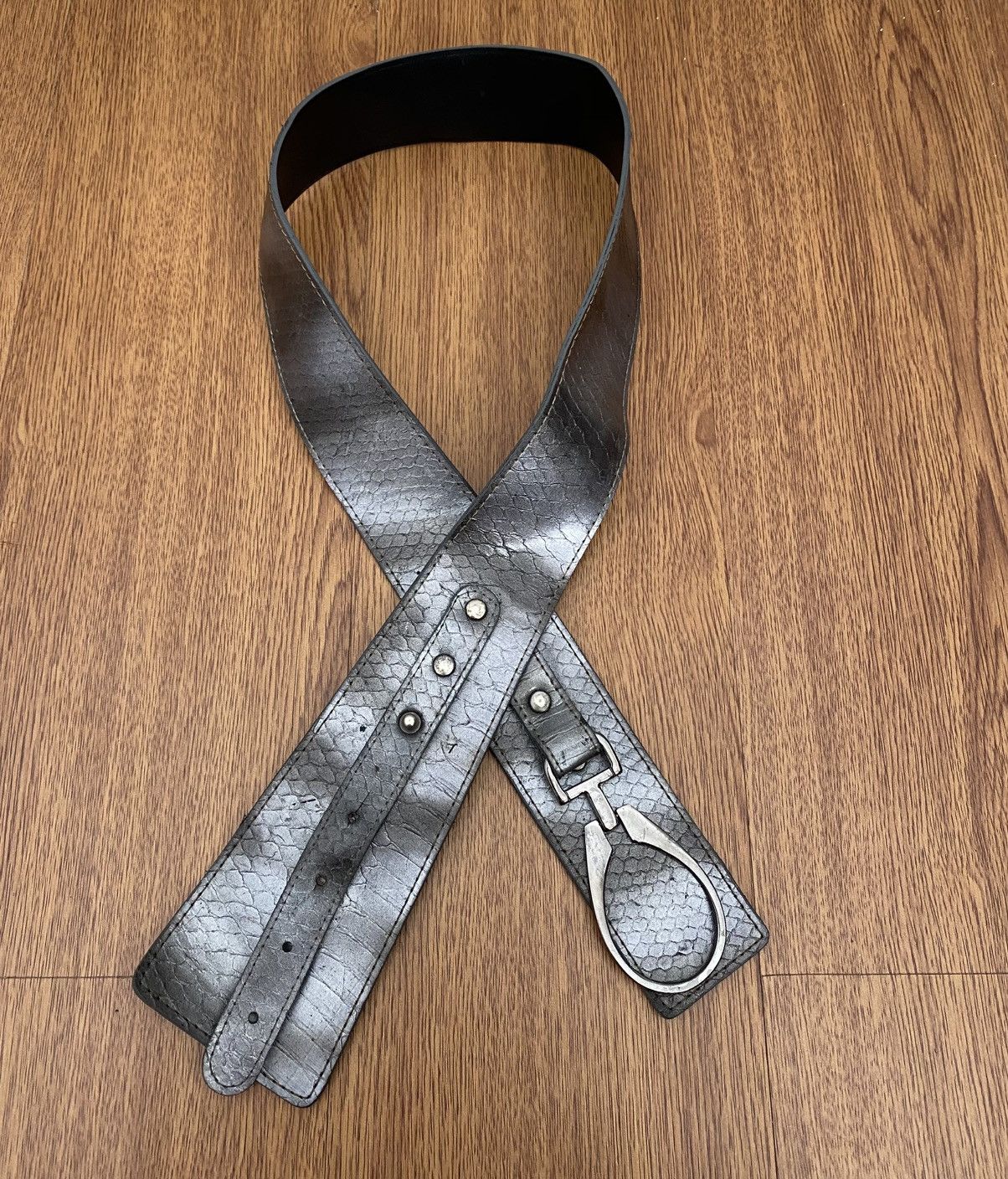Silver alligator belt