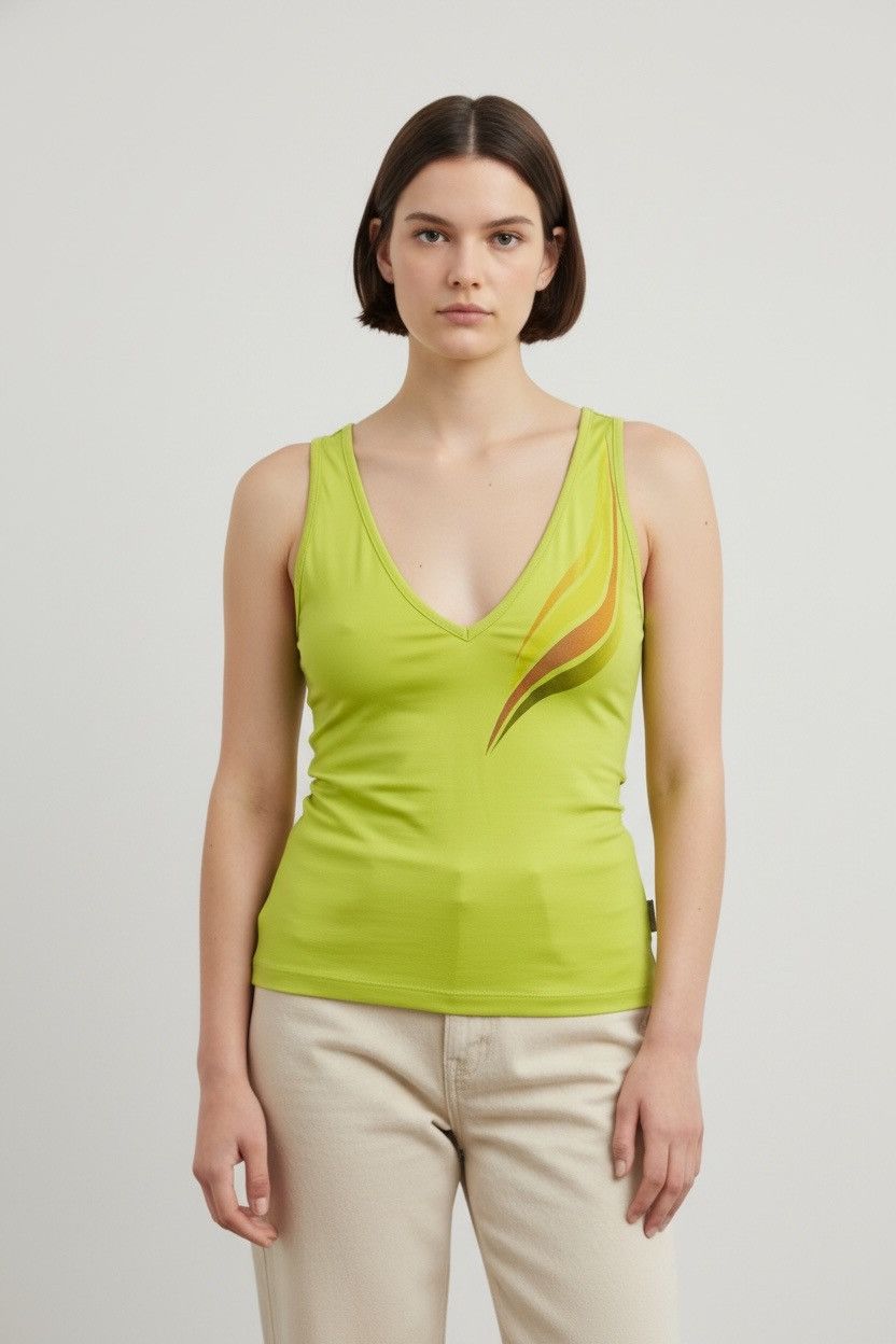 Versace Jeans Couture Archival Versace Jeans Couture Neon Lime Green Tank Top Size M / US 6-8 / IT 42-44 - 1 Thumbnail