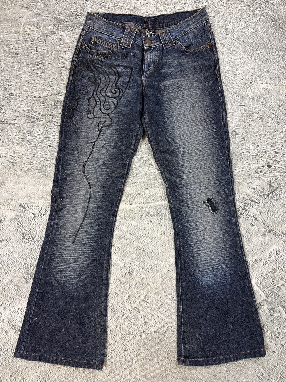 Miss Sixty Miss Sixty Jeans flared tribal Y2K navy medusa Size 25" / US 0 / IT 36 - 1 Thumbnail