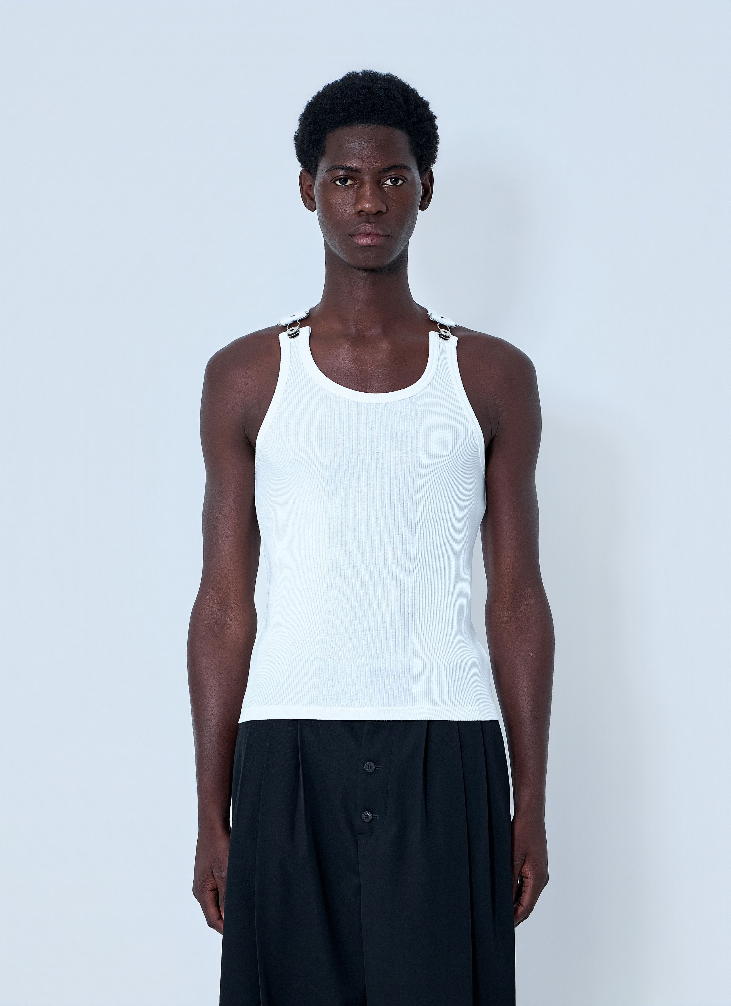 Jean Paul Gaultier Ribbed Tank Top with Metallic Hardware Size US XS / EU 42 / 0 - 1 Thumbnail