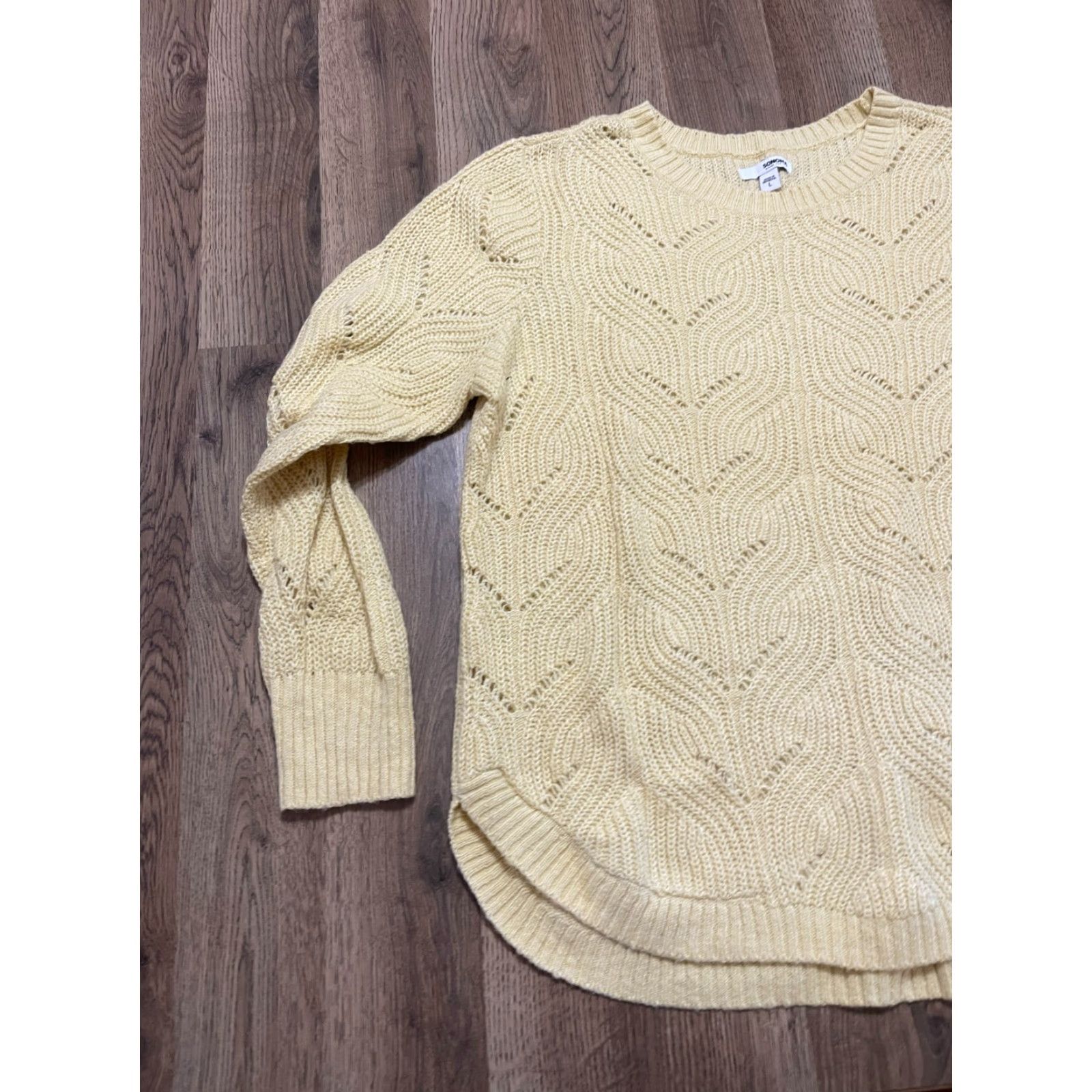 Vintage Sonoma Sweater Women's Large Yellow Knit Pullover Crew Neck Knitting Casual Regular Pullover Size L / US 10 / IT 46 - 3 Thumbnail