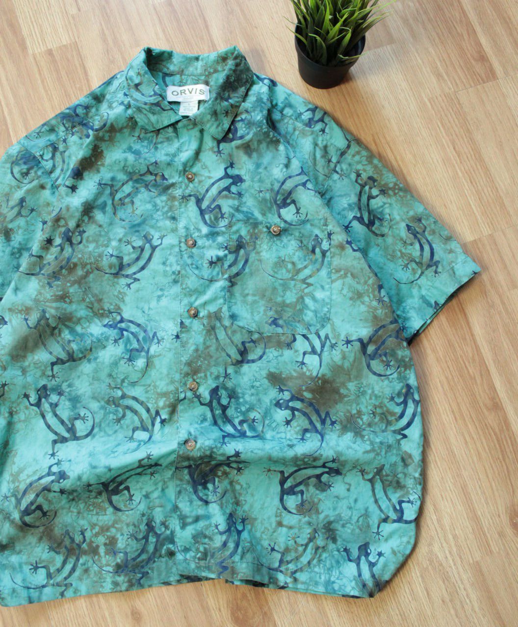 Orvis 🔥 Vintage Orvis Lizard Print Rare Short Sleeve Shirt Y2K Size US L / EU 52-54 / 3 - 2 Thumbnail