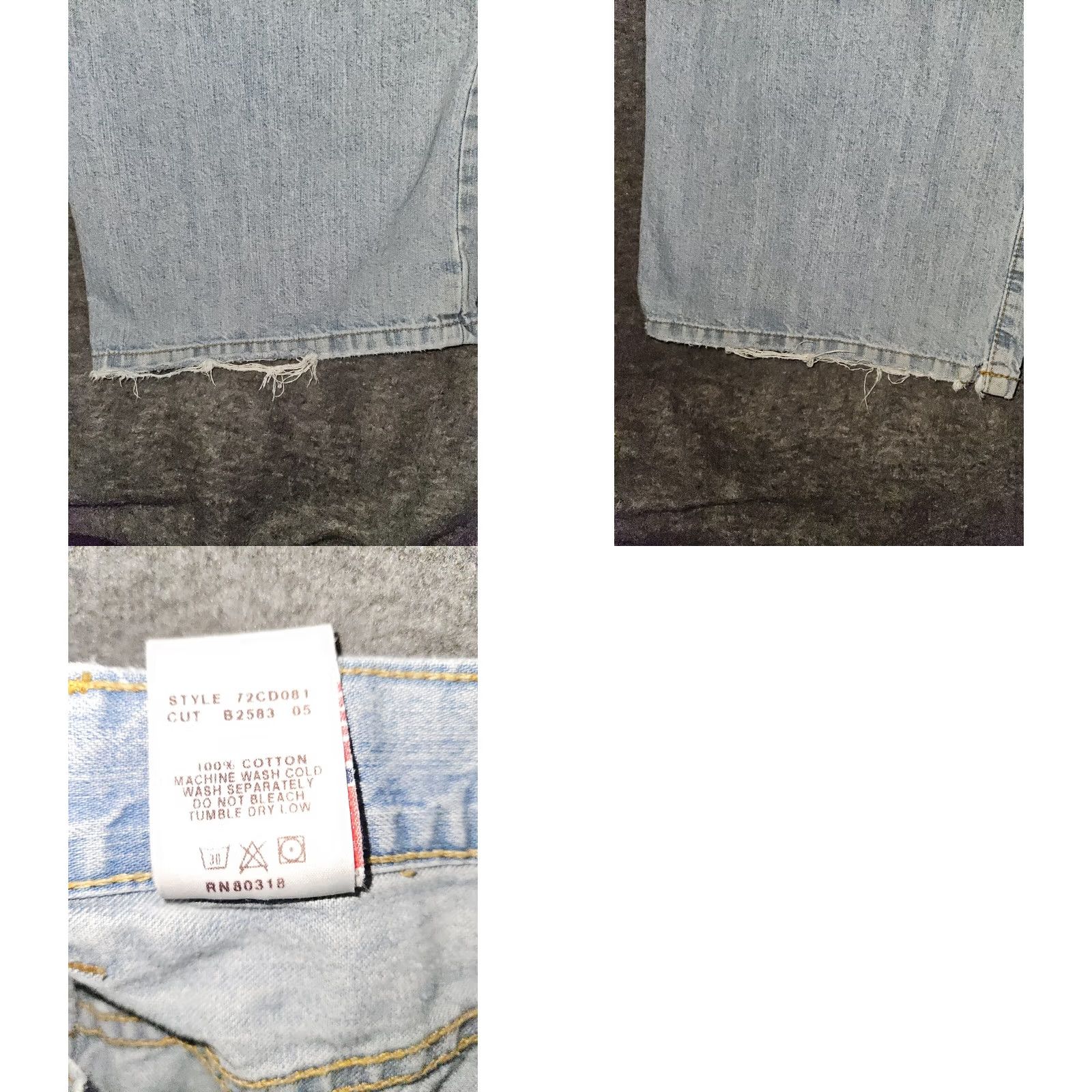 Lucky Brand VINTAGE Lucky Brand Transit Jeans Mens 36 Jeans Distressed 90s USA Denim Blue Straight Relaxed Mid 10-12 Inseam 33 Mens Size US 36 / EU 52 - 9 Thumbnail