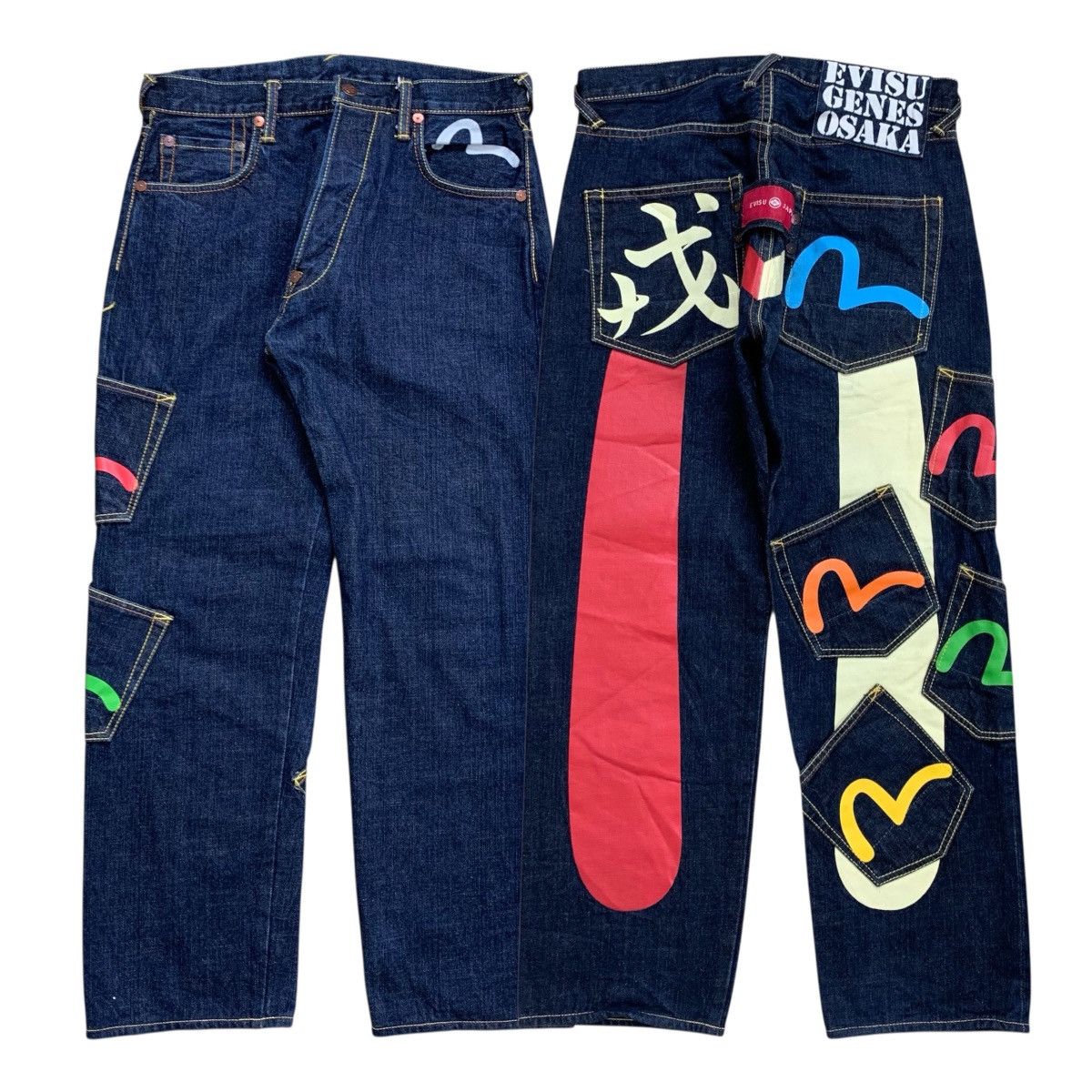 Evisu × Japanese Brand Rare Y2K Evisu Daicock Multipocket Selvedge Jeans Size US 30 / EU 46 - 1 Thumbnail