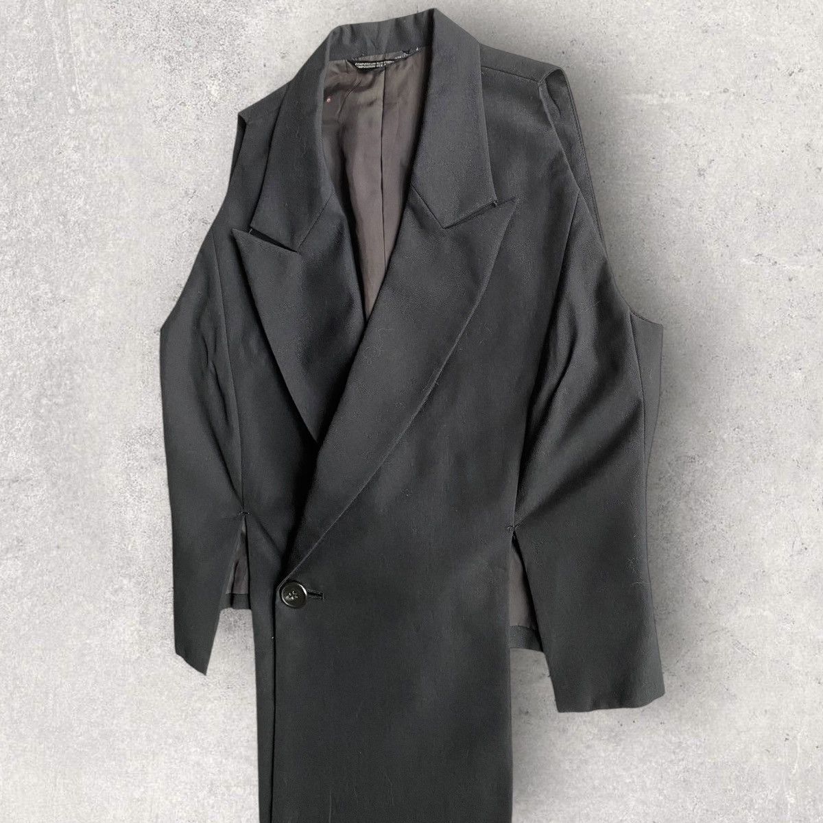 Yohji Yamamoto Vintage SS93 Cut Out Wool Gabardine Blazer Size S / US 4 / IT 40 - 2 Thumbnail