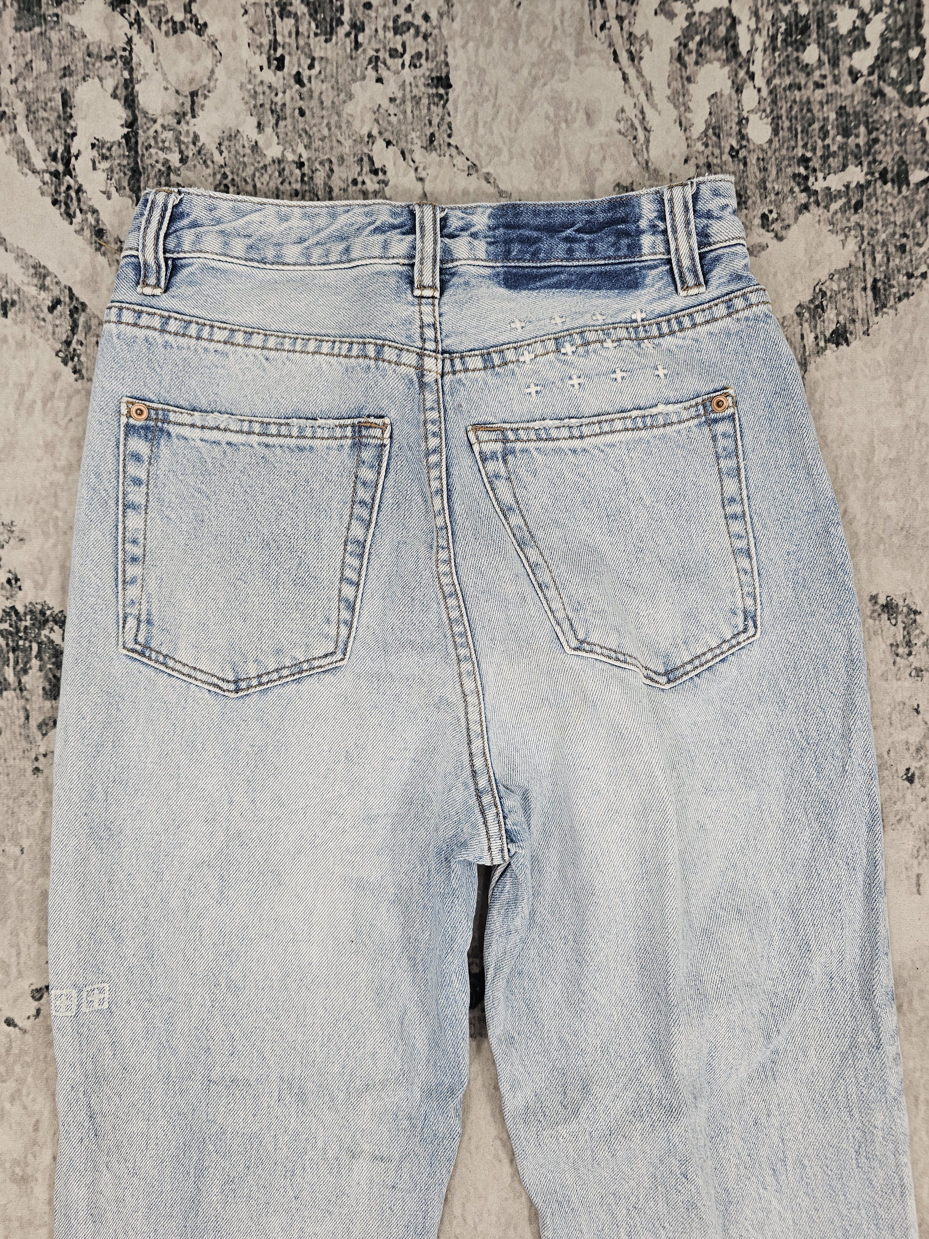 Ksubi KSUBI Light Blue Faded Design High Rise Cropped Jean JB0267 Size 26" / US 2 / IT 38 - 7 Thumbnail