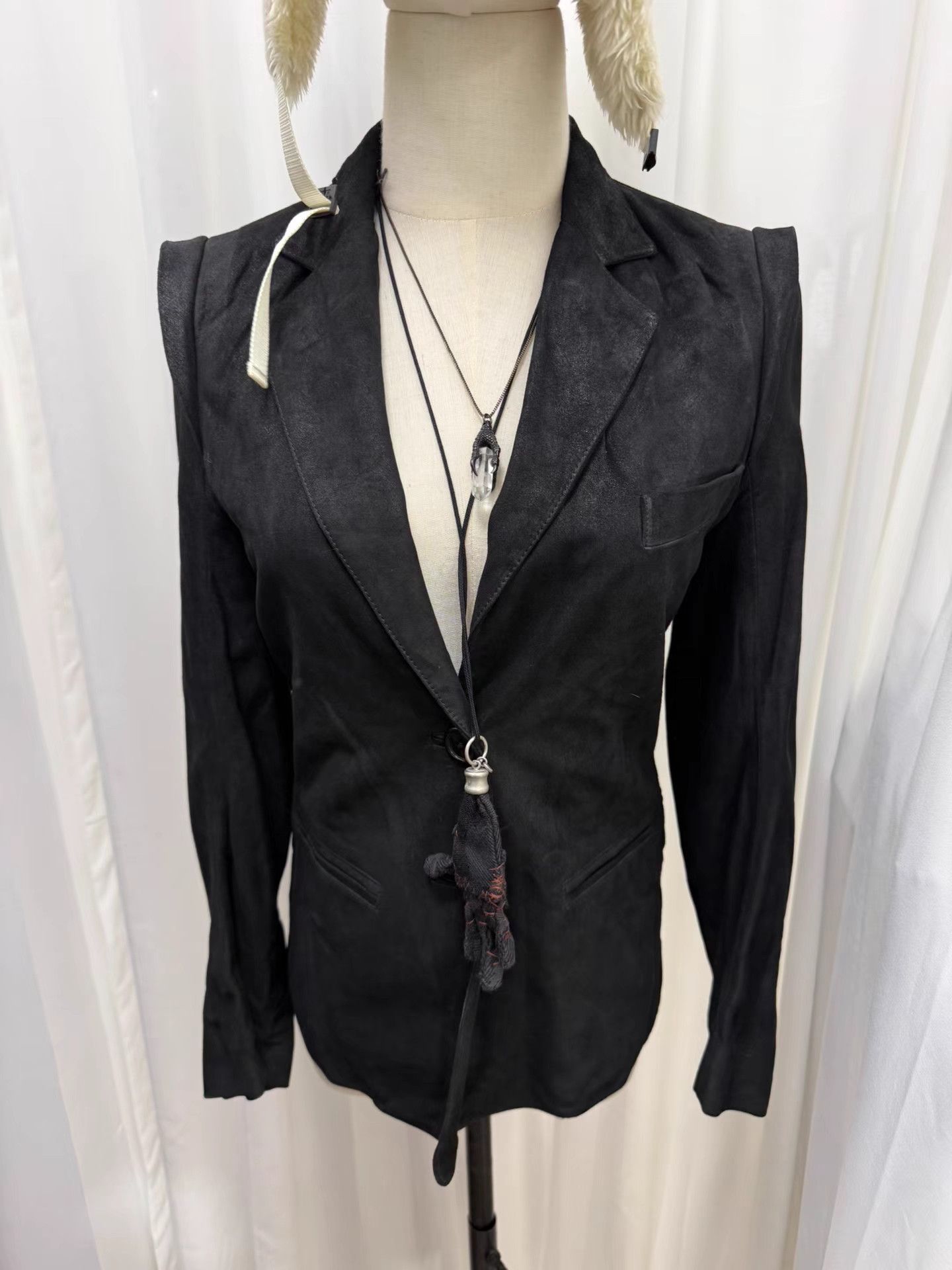 Ann Demeulemeester Ann Demeulemeester Pagoda Shoulder Sheepskin Blazer K20 Size XXS / US 00 / IT 34 - 1 Thumbnail