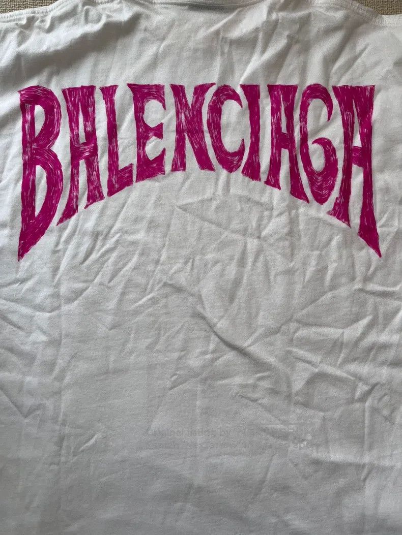 Balenciaga Balenciaga Back Pink Graffiti Short Sleeve Size US S / EU 44-46 / 1 - 3 Thumbnail