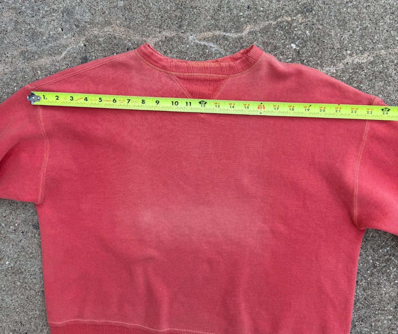 Vintage VTG 40s Double V Crewneck Sweatshirt Red Pink Salmon Faded Size US L / EU 52-54 / 3 - 7 Thumbnail