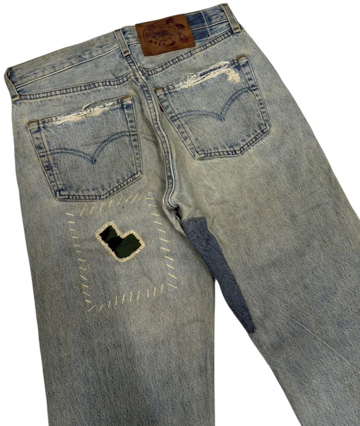Kapital GRAIL Levis 501 Boro Sashiko Custom Distressed Denim Jeans Size US 30 / EU 46 - 6 Thumbnail