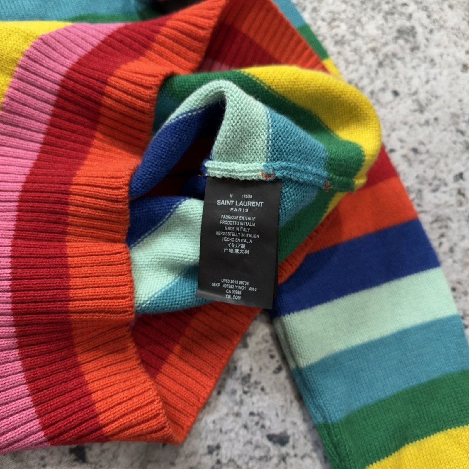 Saint Laurent Paris Saint Laurent Paris Hedi Slimane AW15 Rainbow Stripe Sweater Size US M / EU 48-50 / 2 - 5 Thumbnail