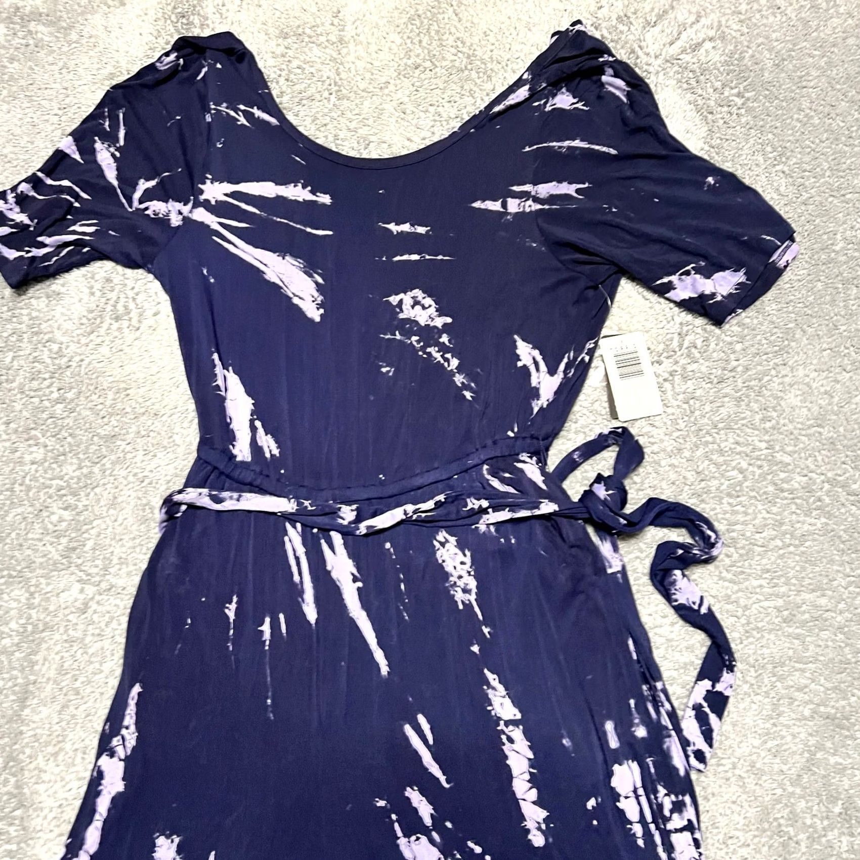 Torrid Torrid Super Soft Womens Jumpsuit Belted Tie Dye Blue L Large Romper One-Piece Womens Size 36" / US 14 / IT 50 - 2 Thumbnail