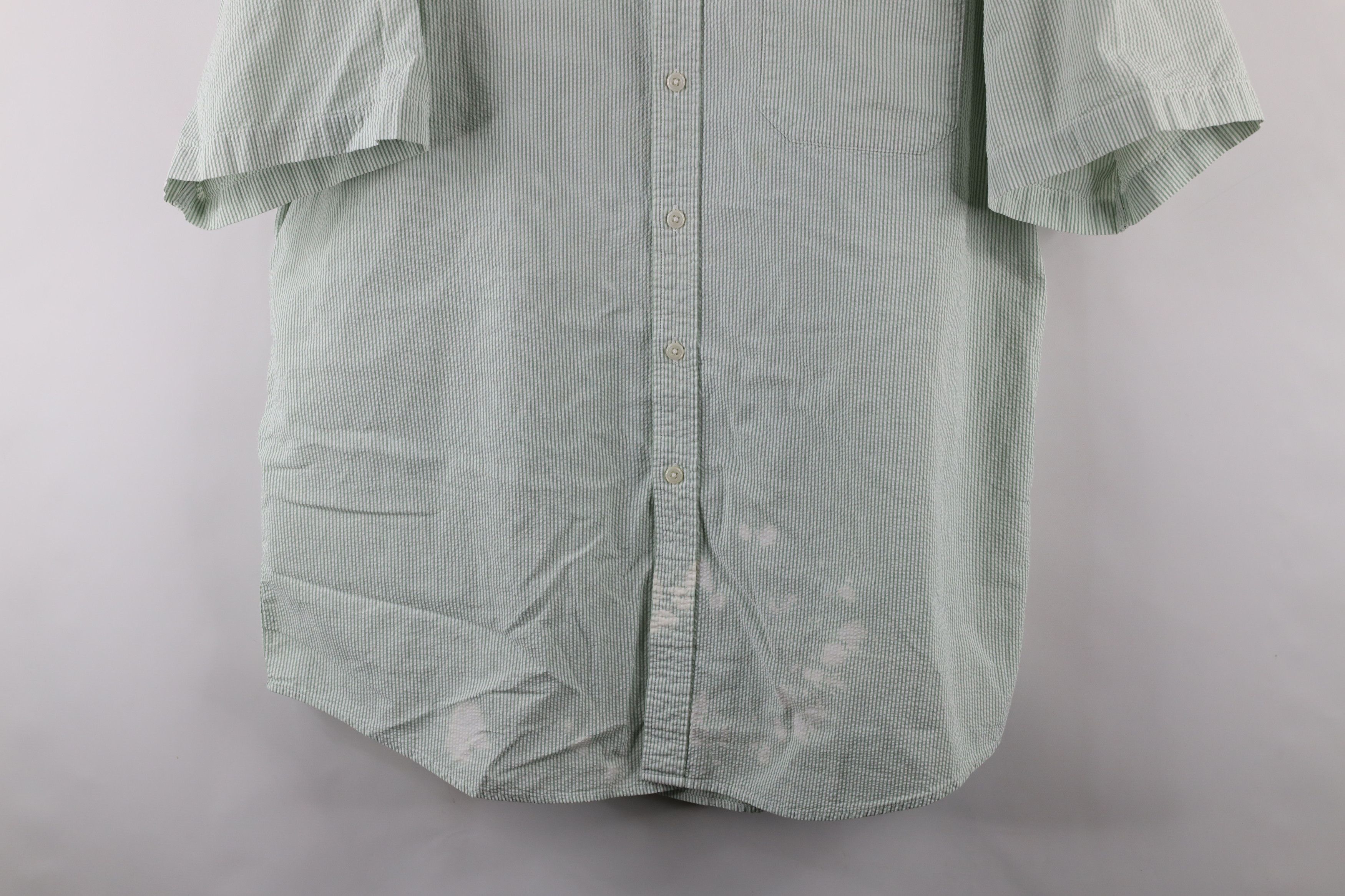 L.L. Bean × Vintage Vintage 90s LL Bean Pinstriped Seersucker Button Shirt Size US L / EU 52-54 / 3 - 3 Thumbnail