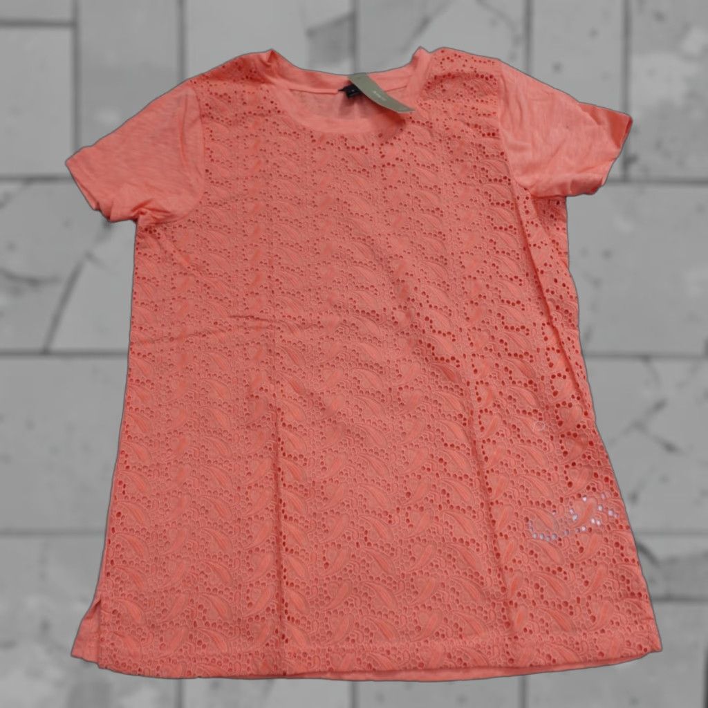J.Crew J.CREW Blouse Womens Top S Pink Cotton Lace KP6167 NEW Size S / US 4 / IT 40 - 1 Thumbnail