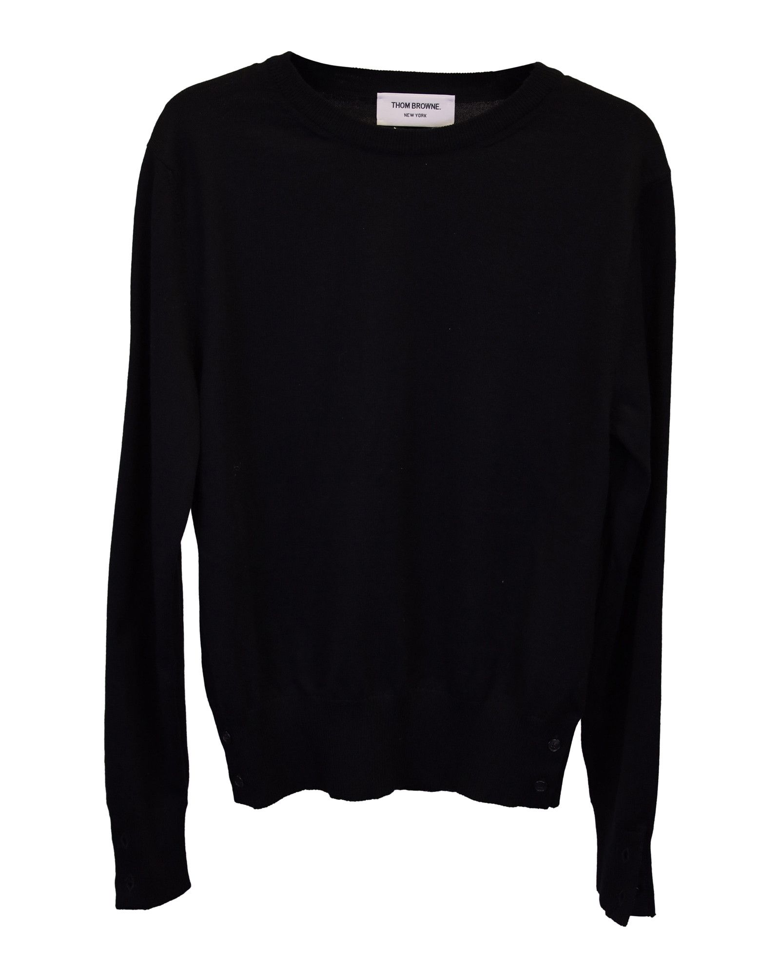 Thom Browne Thom Browne Crew Neck Pullover in Black Merino Wool Size US XS / EU 42 / 0 - 1 Thumbnail