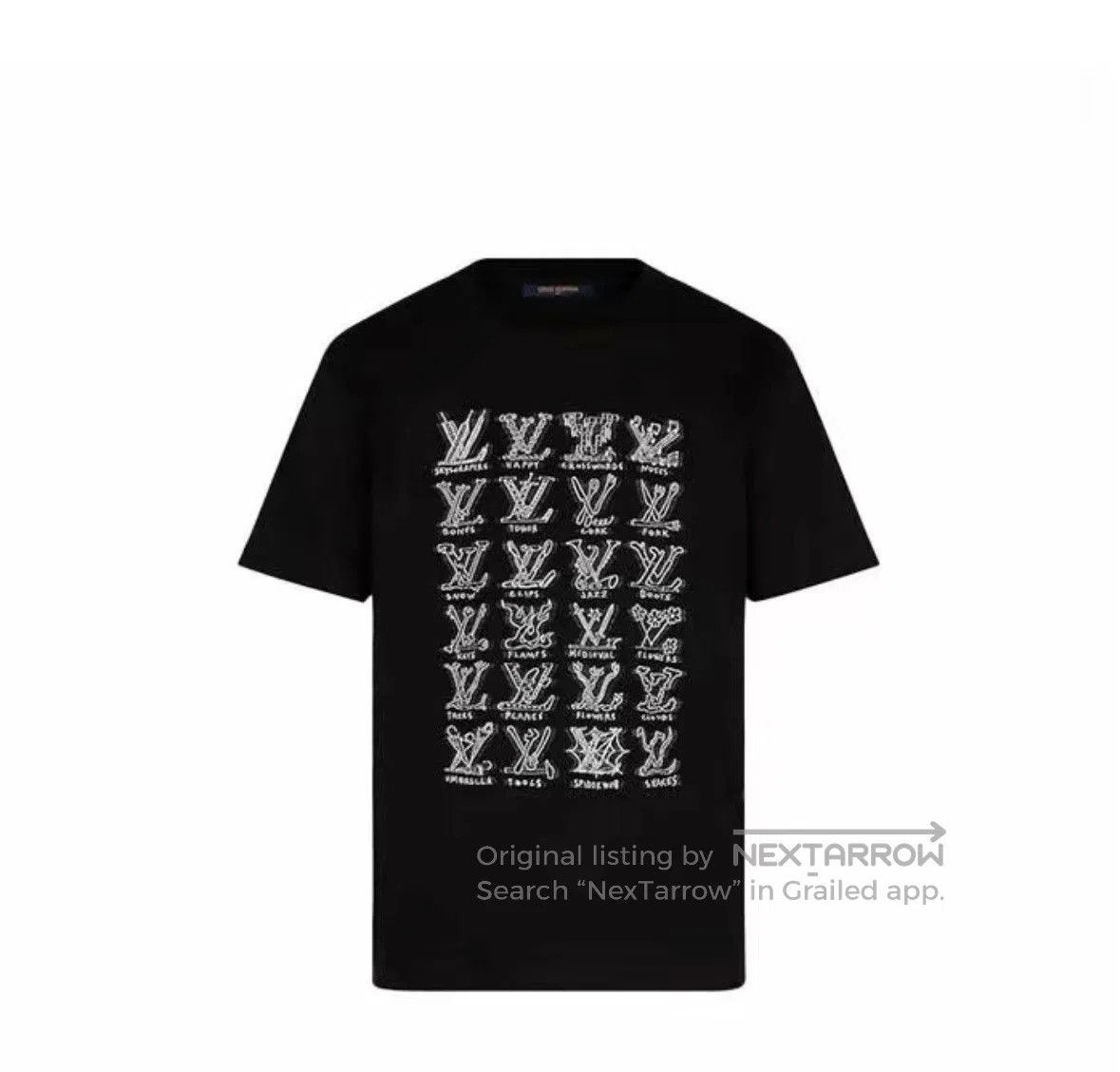 Louis Vuitton LV XXL Black Embroidered Logo T-shirt. Size US XXL / EU 58 / 5 - 2 Thumbnail