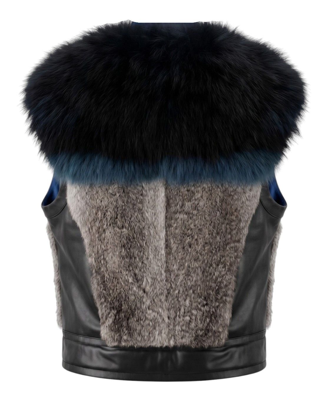 Roberto Cavalli FOX FUR LEATHER VEST Size M / US 6-8 / IT 42-44 - 2 Thumbnail